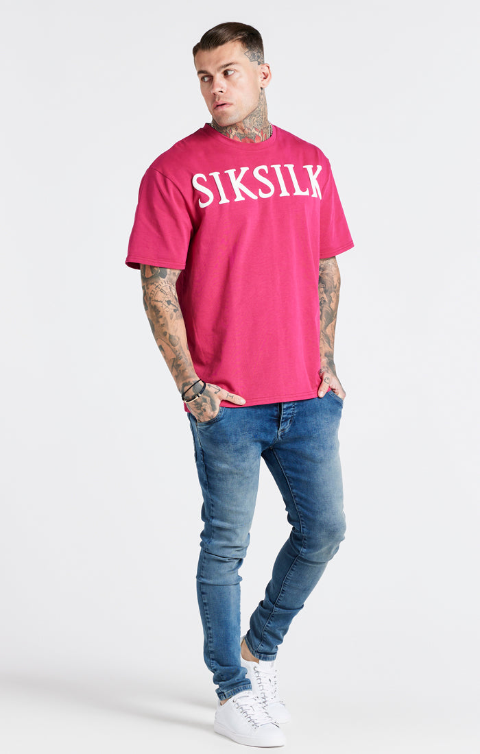 Load image into Gallery viewer, Pink Drop Shoulder Relaxed Fit T-Shirt (1)