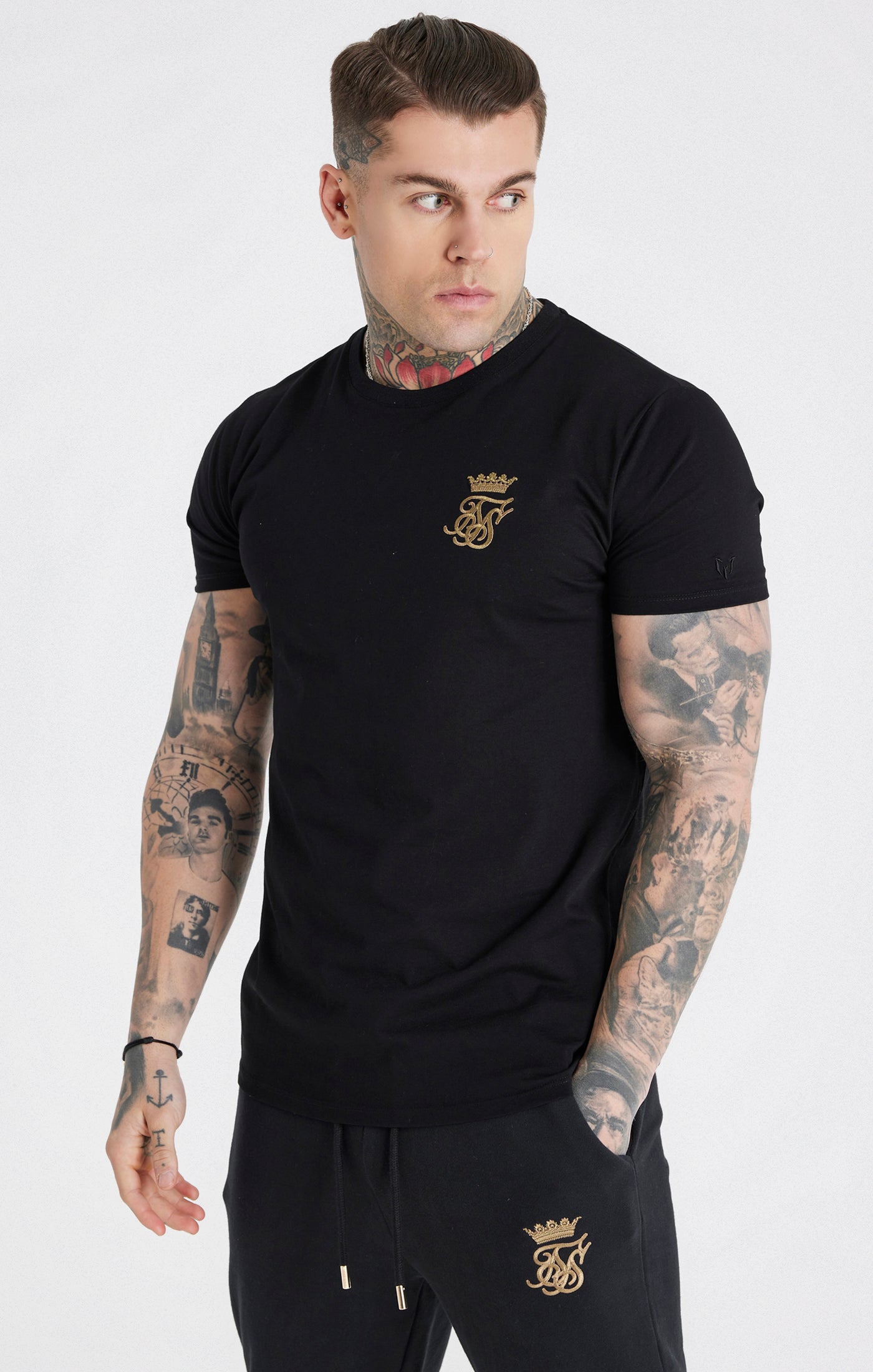 Load image into Gallery viewer, Messi x SikSilk Black Muscle Fit T-Shirt