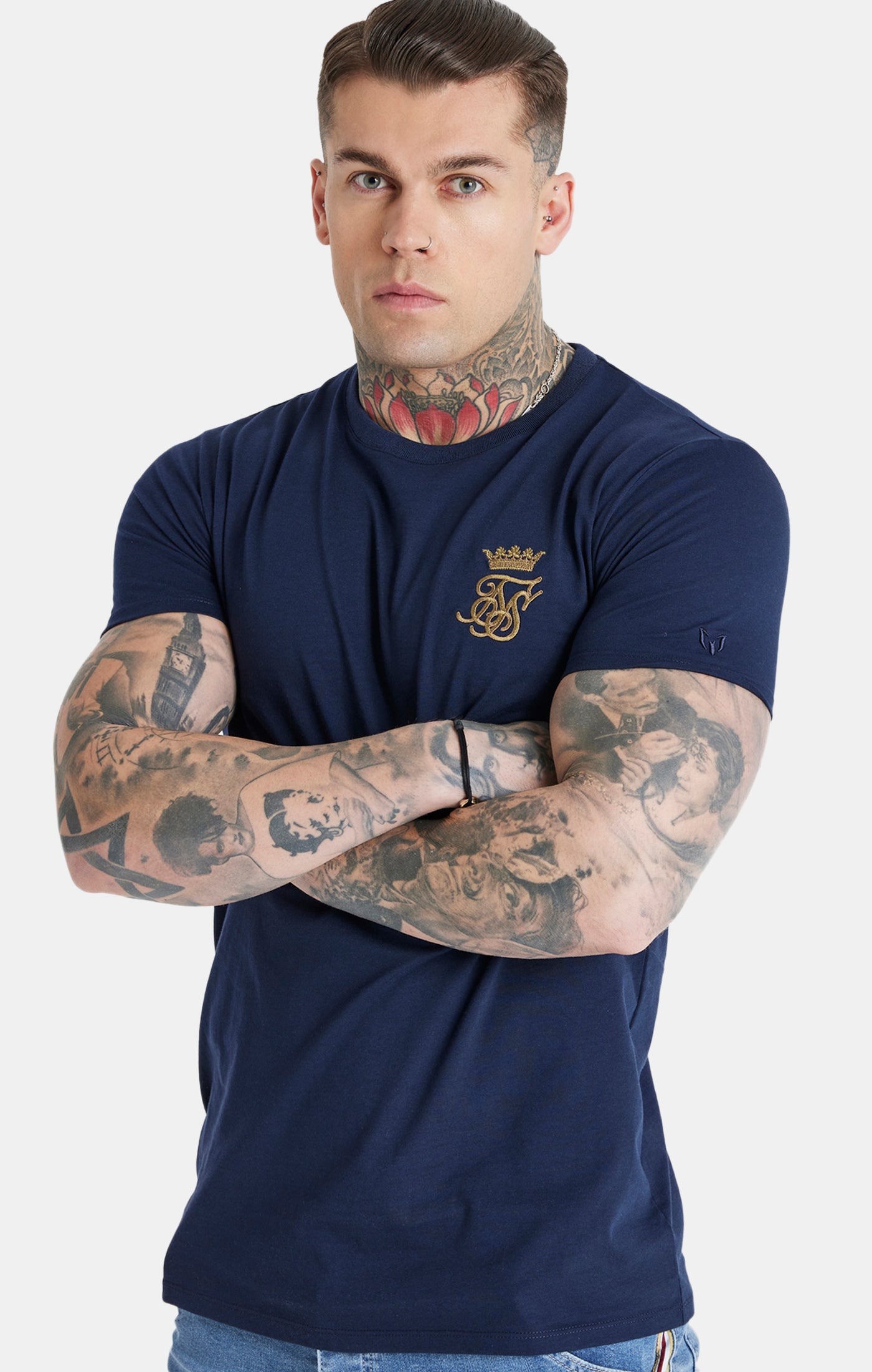 Load image into Gallery viewer, Messi x SikSilk Navy Muscle Fit