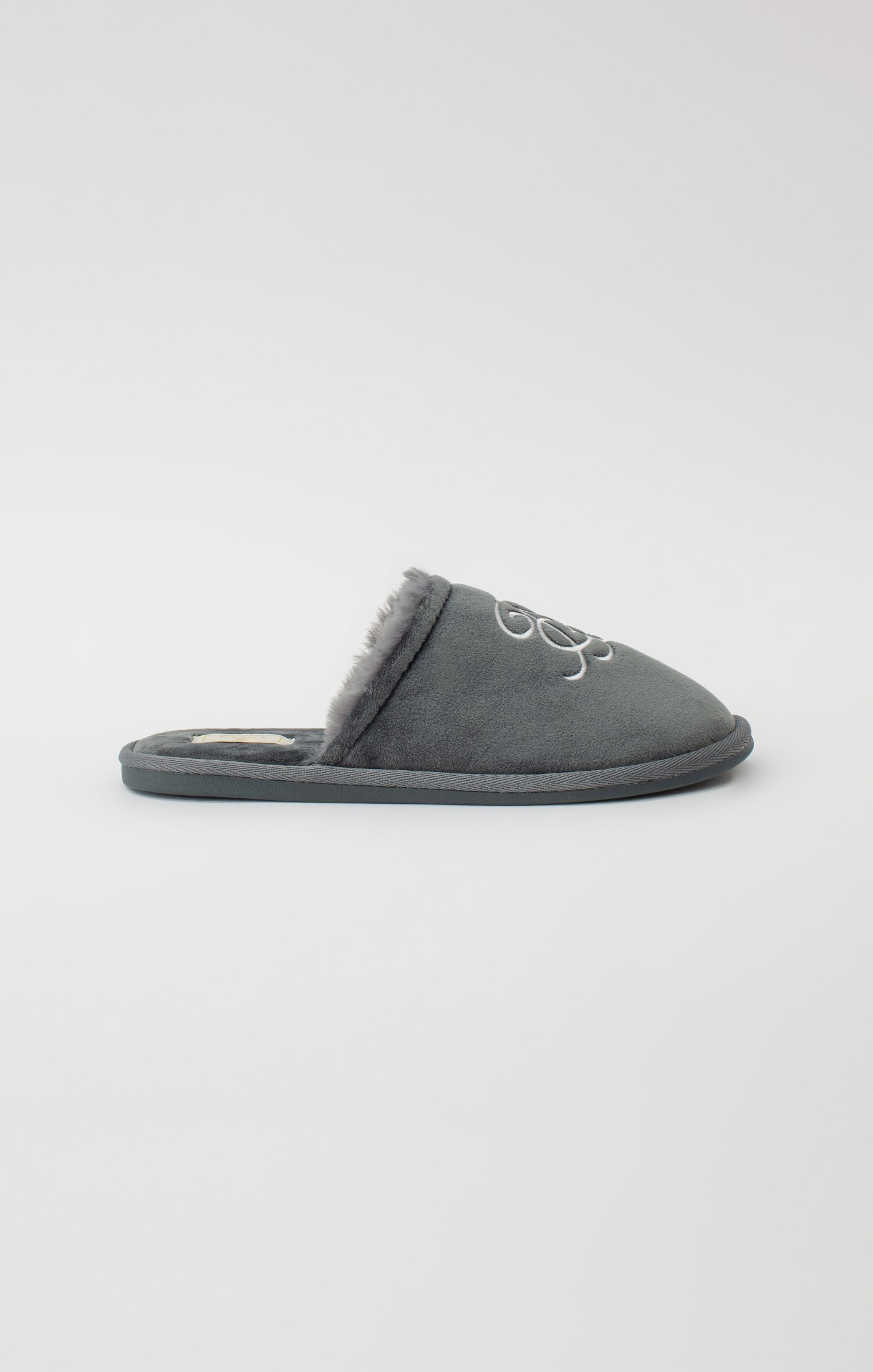Load image into Gallery viewer, Grey Slipper With Embroidered Logo