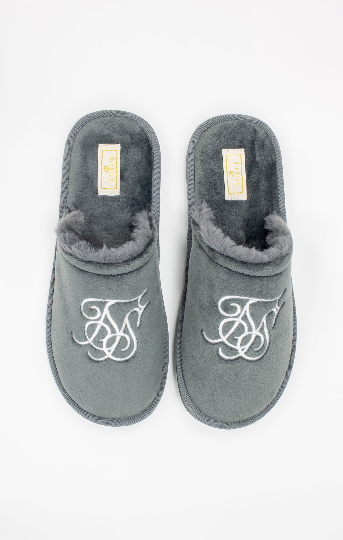 Load image into Gallery viewer, Grey Slipper With Embroidered Logo (6)