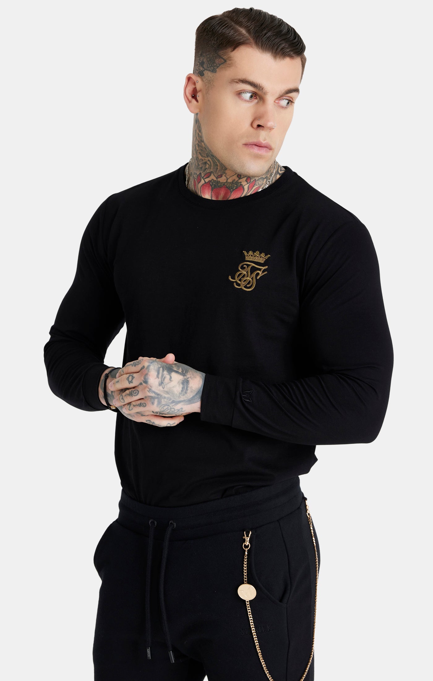 Load image into Gallery viewer, Messi x SikSilk Black Long Sleeve T-Shirt