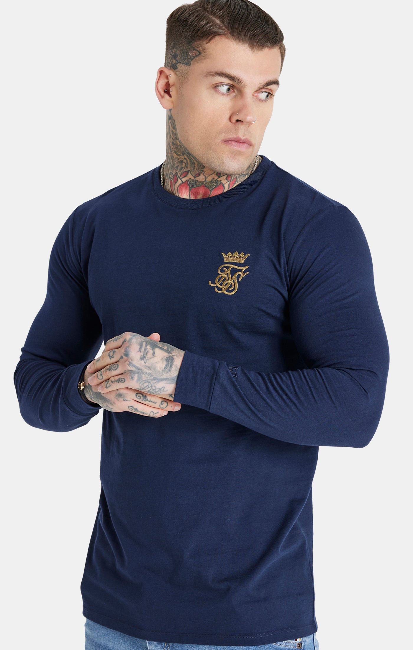 Load image into Gallery viewer, Messi x SikSilk Navy Long Sleeve T-Shirt