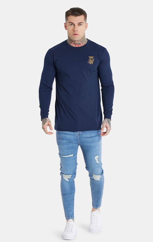 Messi x SikSilk Navy Long Sleeve T-Shirt