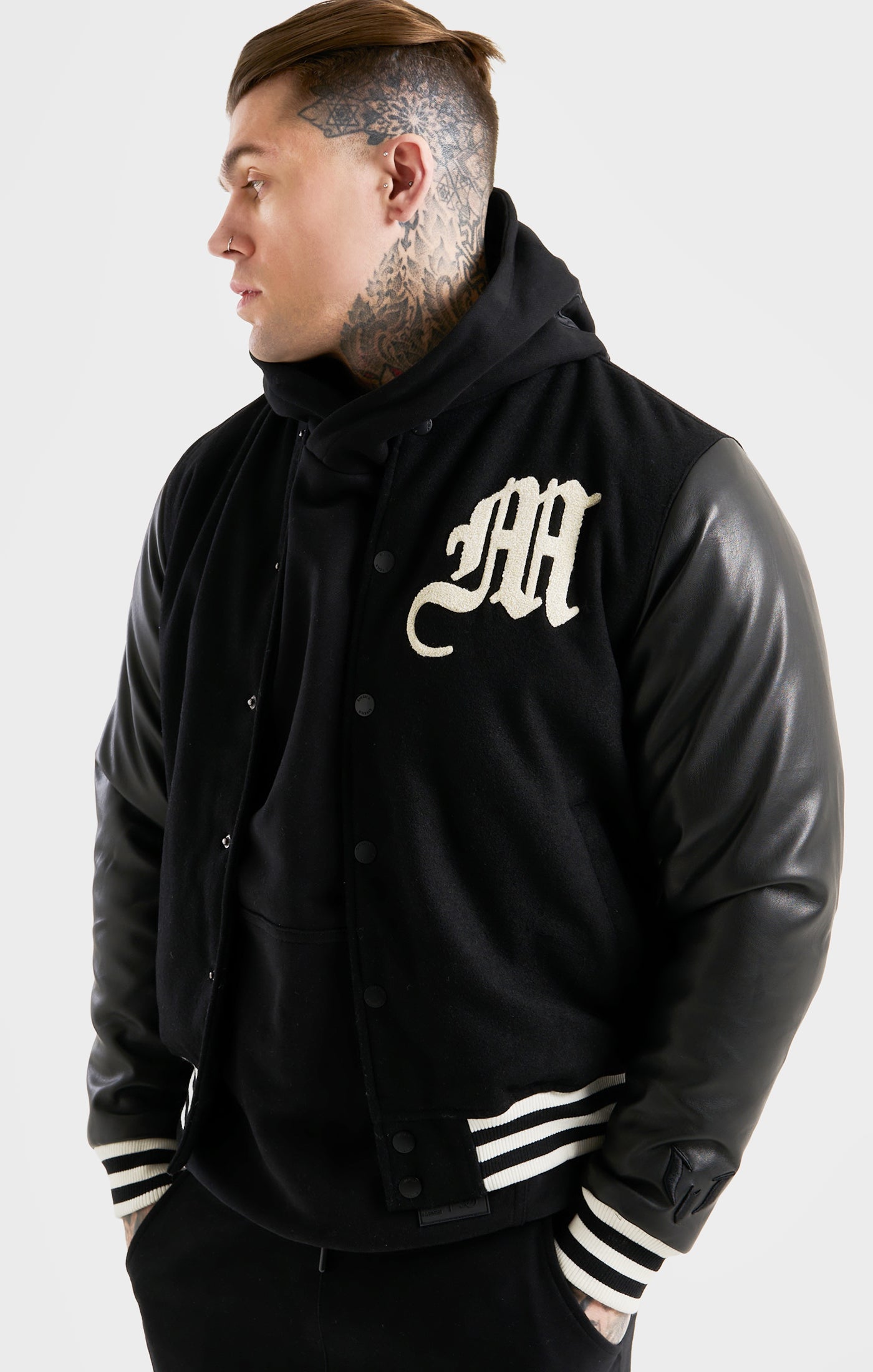 Load image into Gallery viewer, Messi x SikSilk Black Bomber Jacket