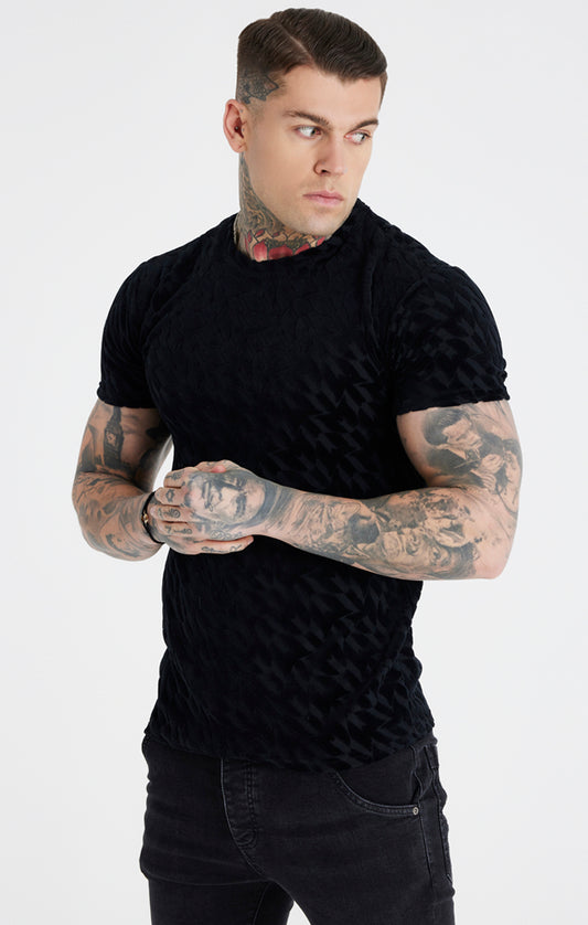 Messi x SikSilk Black Toweling Oversized T-Shirt