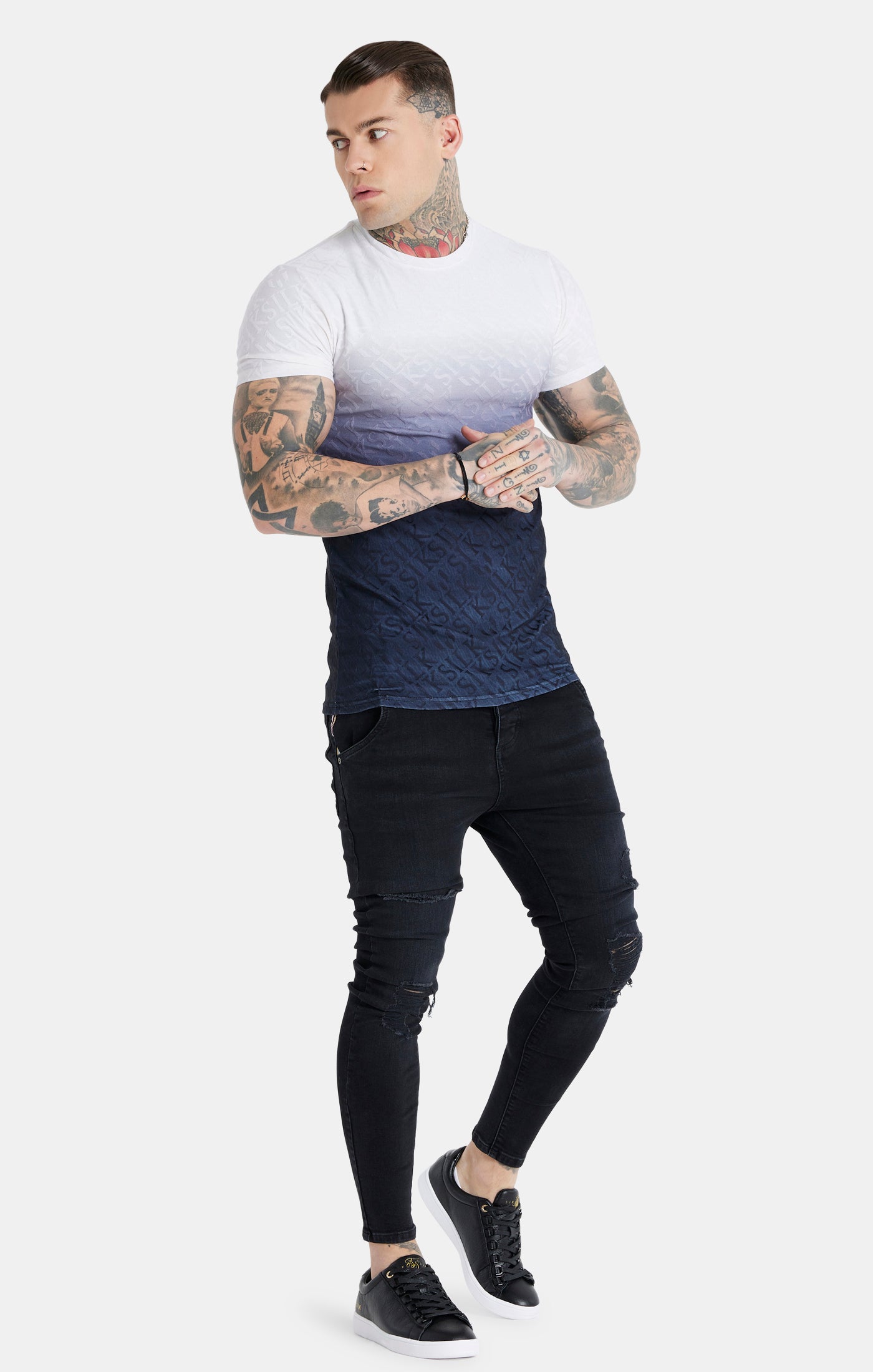 Load image into Gallery viewer, Messi X SikSilk Jacquard Toweling Tee - Black &amp; White (2)