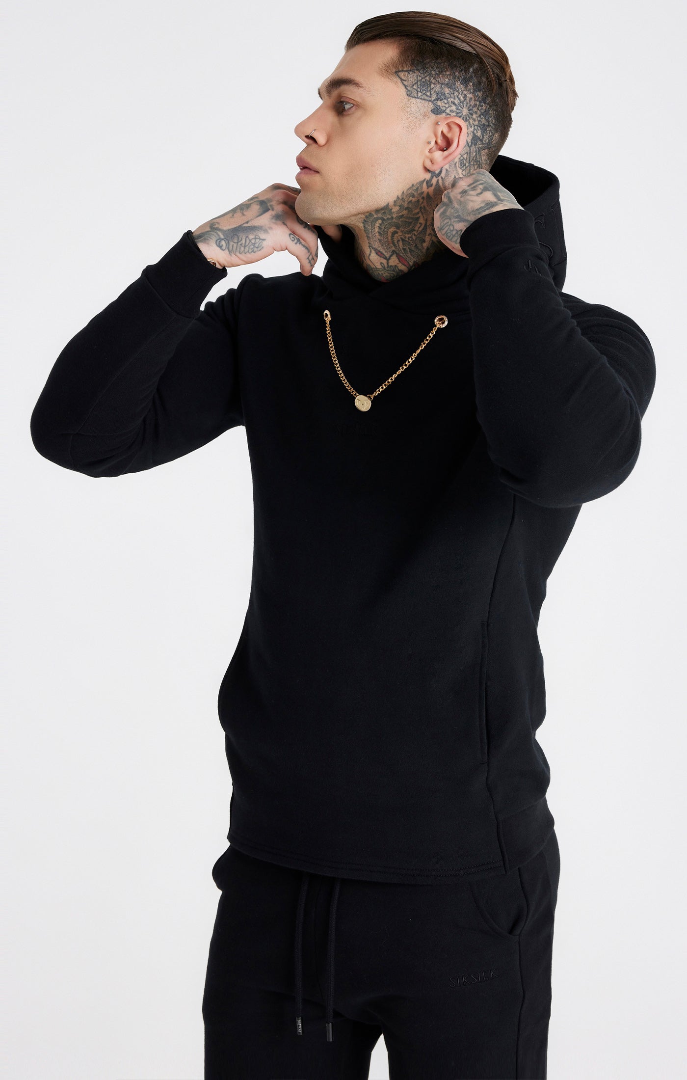 Load image into Gallery viewer, Messi x SikSilk Black Chain Hoodie (1)