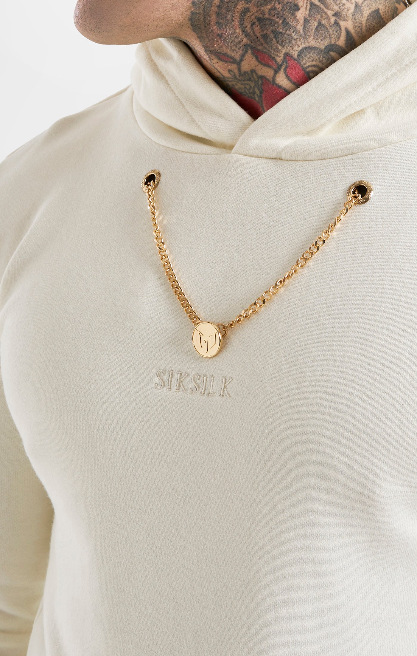 Load image into Gallery viewer, Messi x SikSilk Chain Hoodie - Ecru (1)