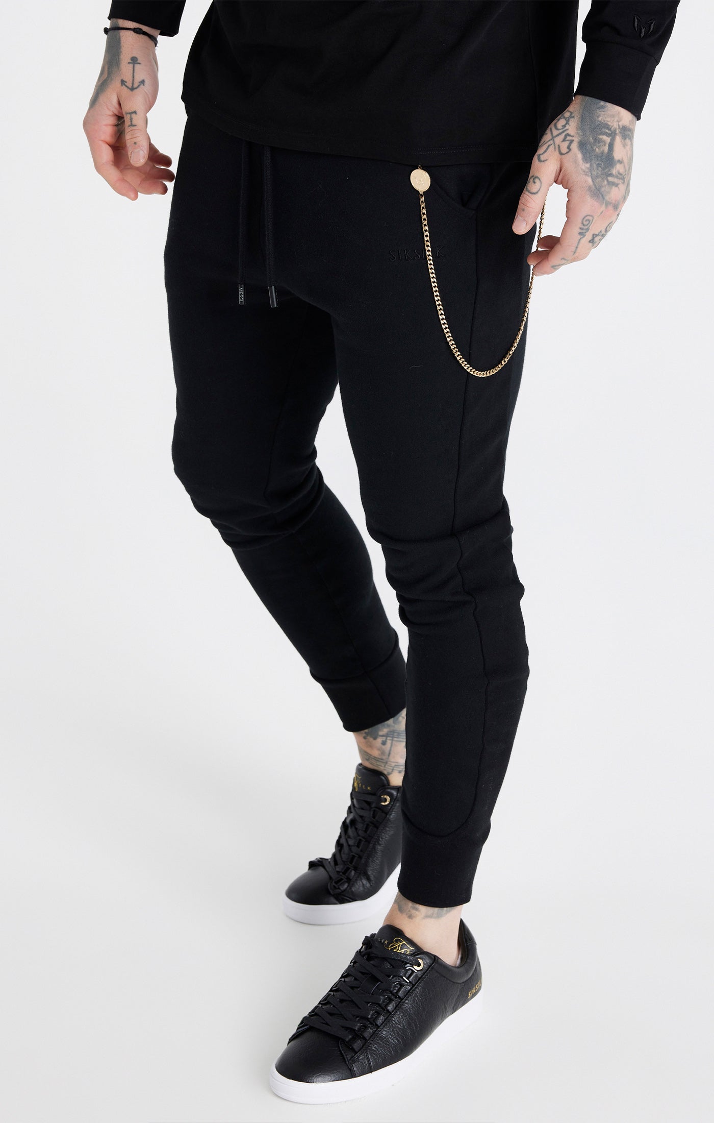 Load image into Gallery viewer, Messi x SikSilk Black Chain Panel Jogger (2)