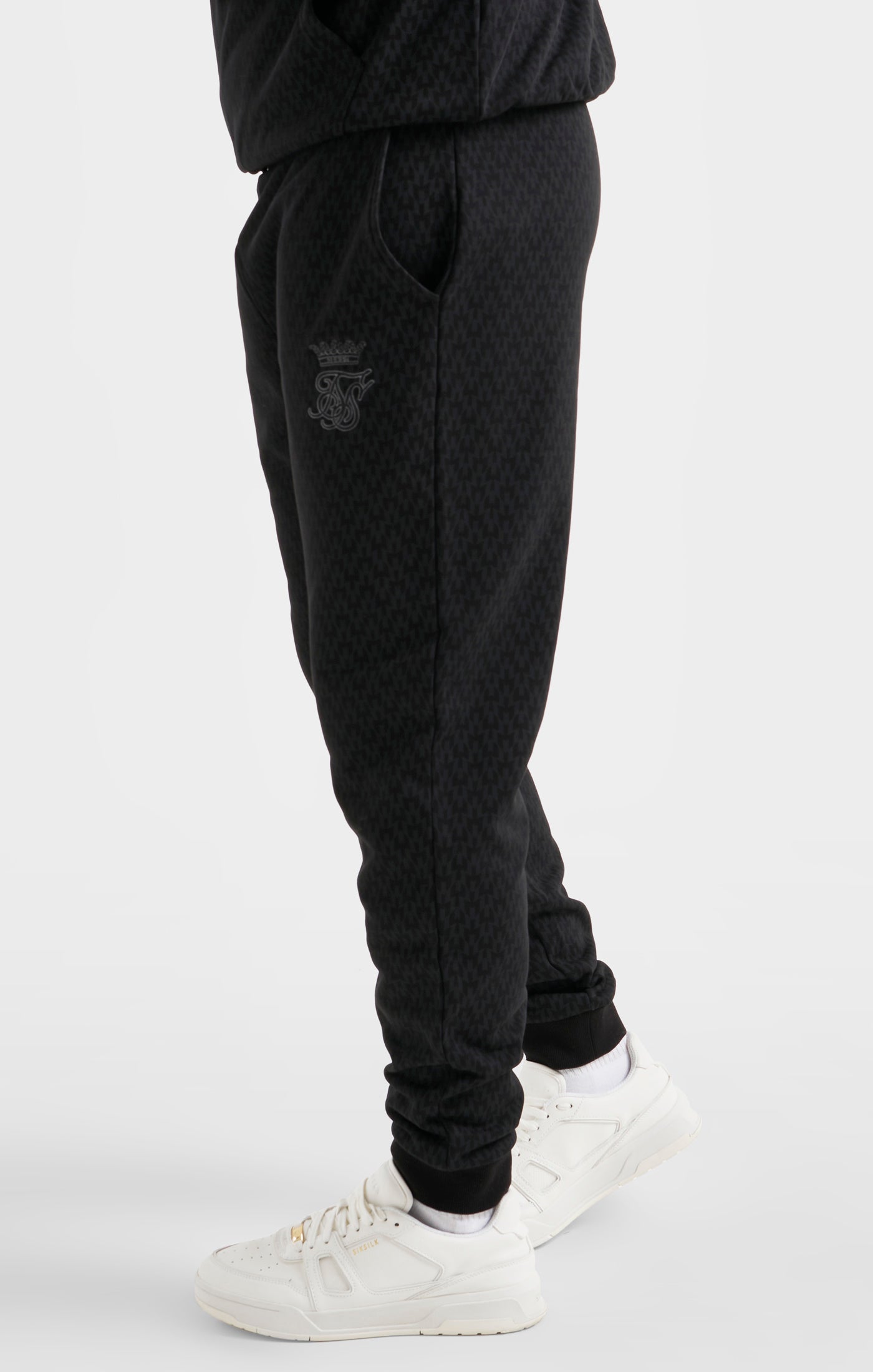 Load image into Gallery viewer, Messi x SikSilk Black Monogram Cuffed Pant (1)