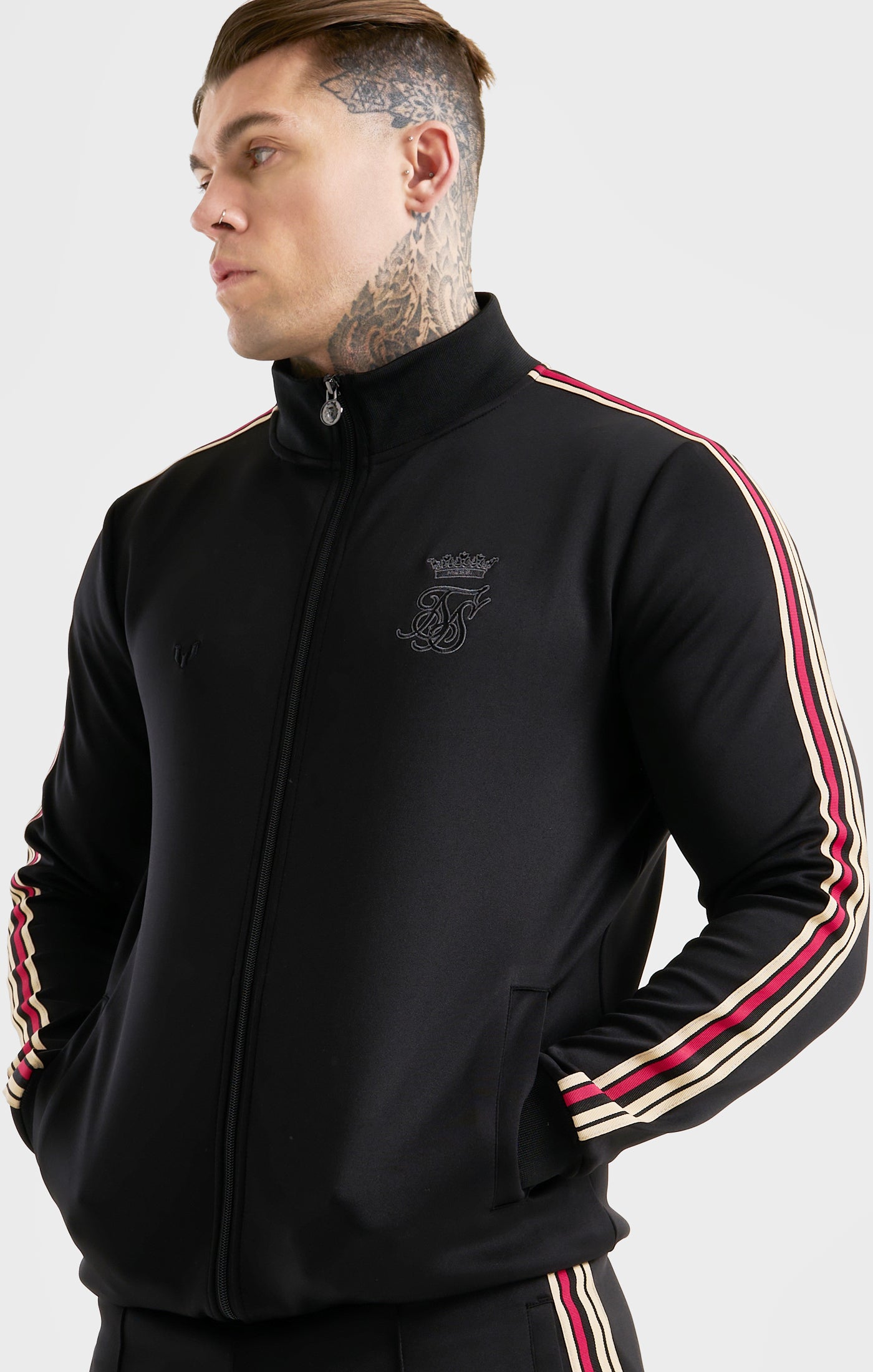 Load image into Gallery viewer, Messi x SikSilk Poly Funnel Zip Through - Black