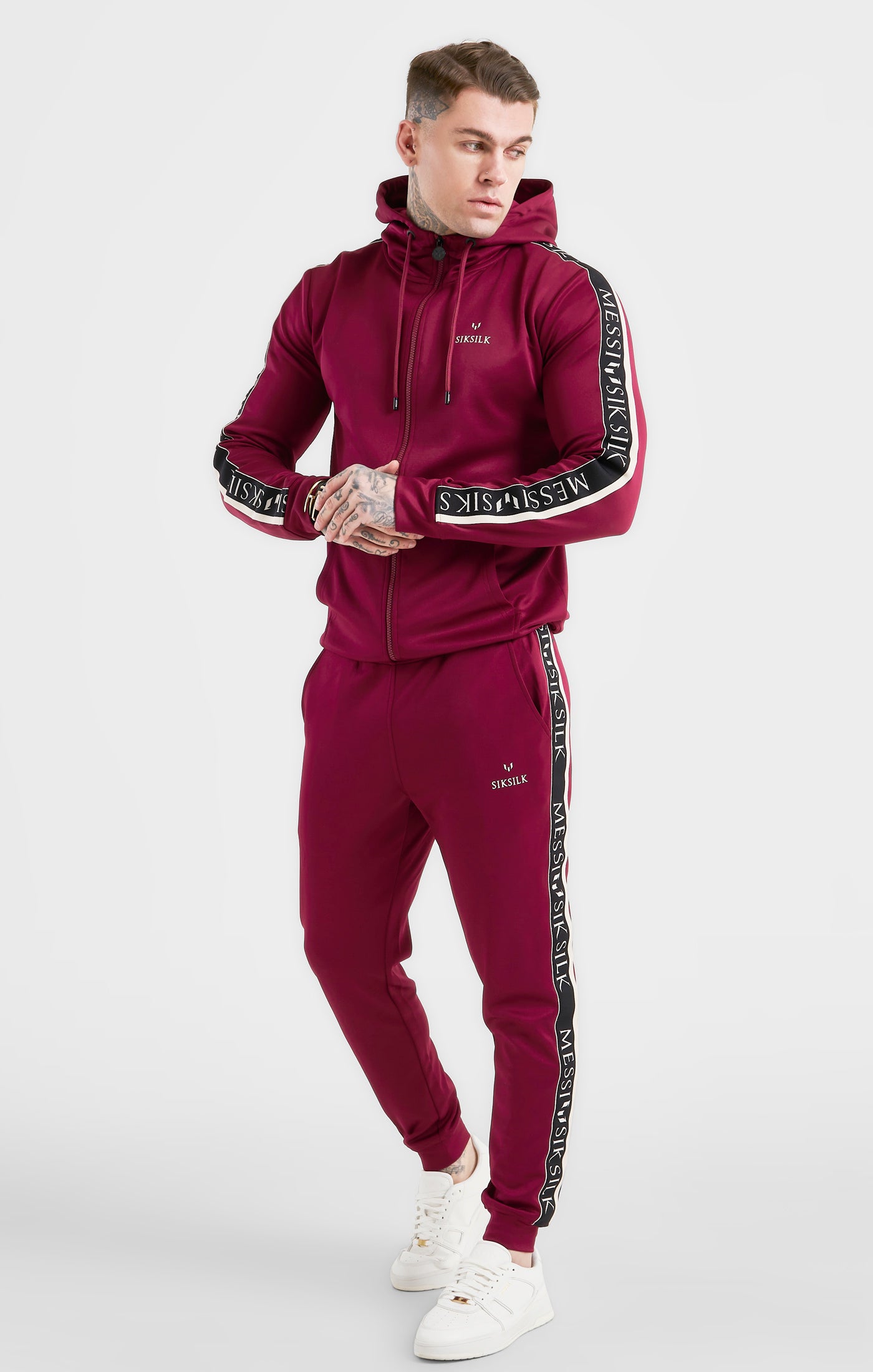 Load image into Gallery viewer, Messi x SikSilk Taped Pant - Burgundy (2)