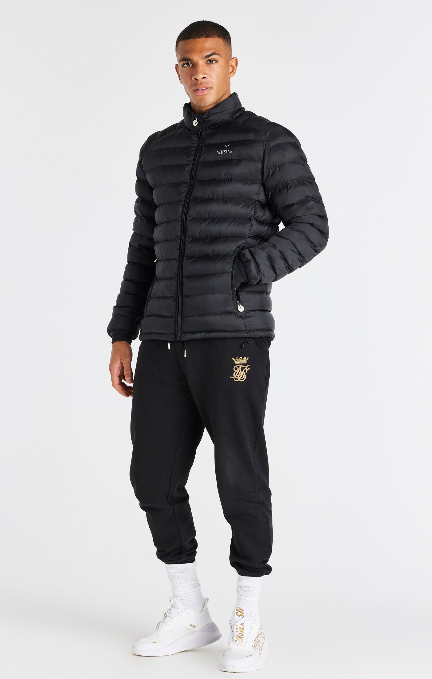 Load image into Gallery viewer, Messi x SikSilk Black Lightweight Bubble Jacket (1)