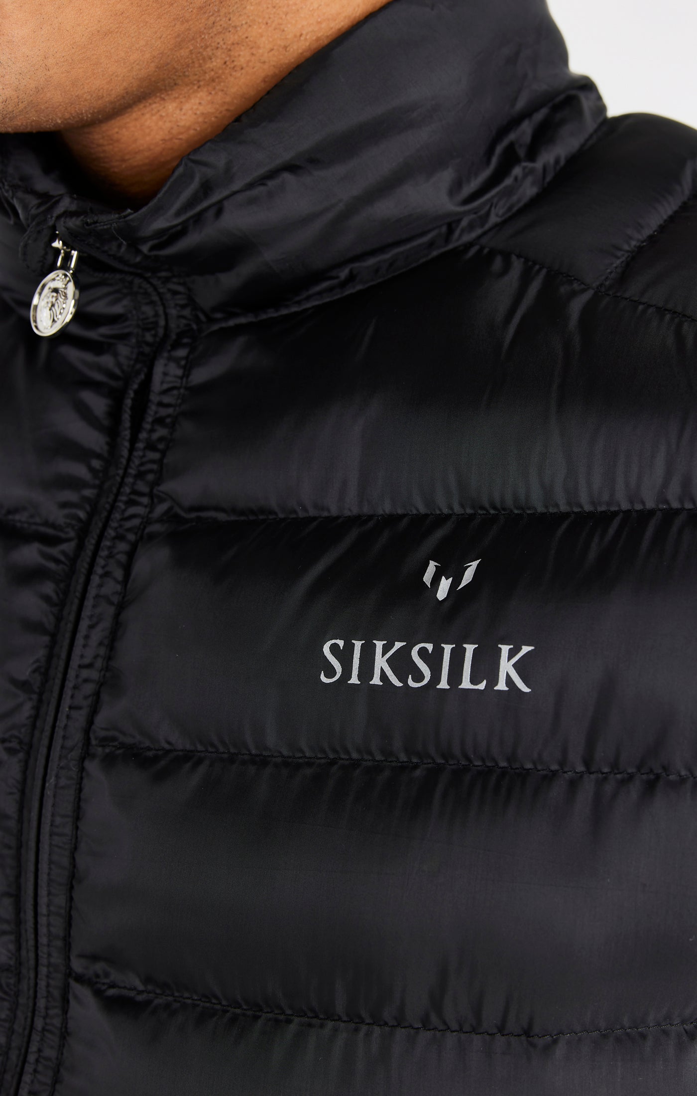 Load image into Gallery viewer, Messi x SikSilk Black Lightweight Bubble Jacket (3)