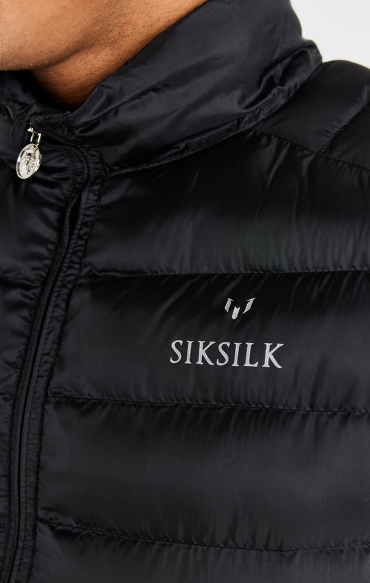 Messi x SikSilk Black Lightweight Bubble Jacket