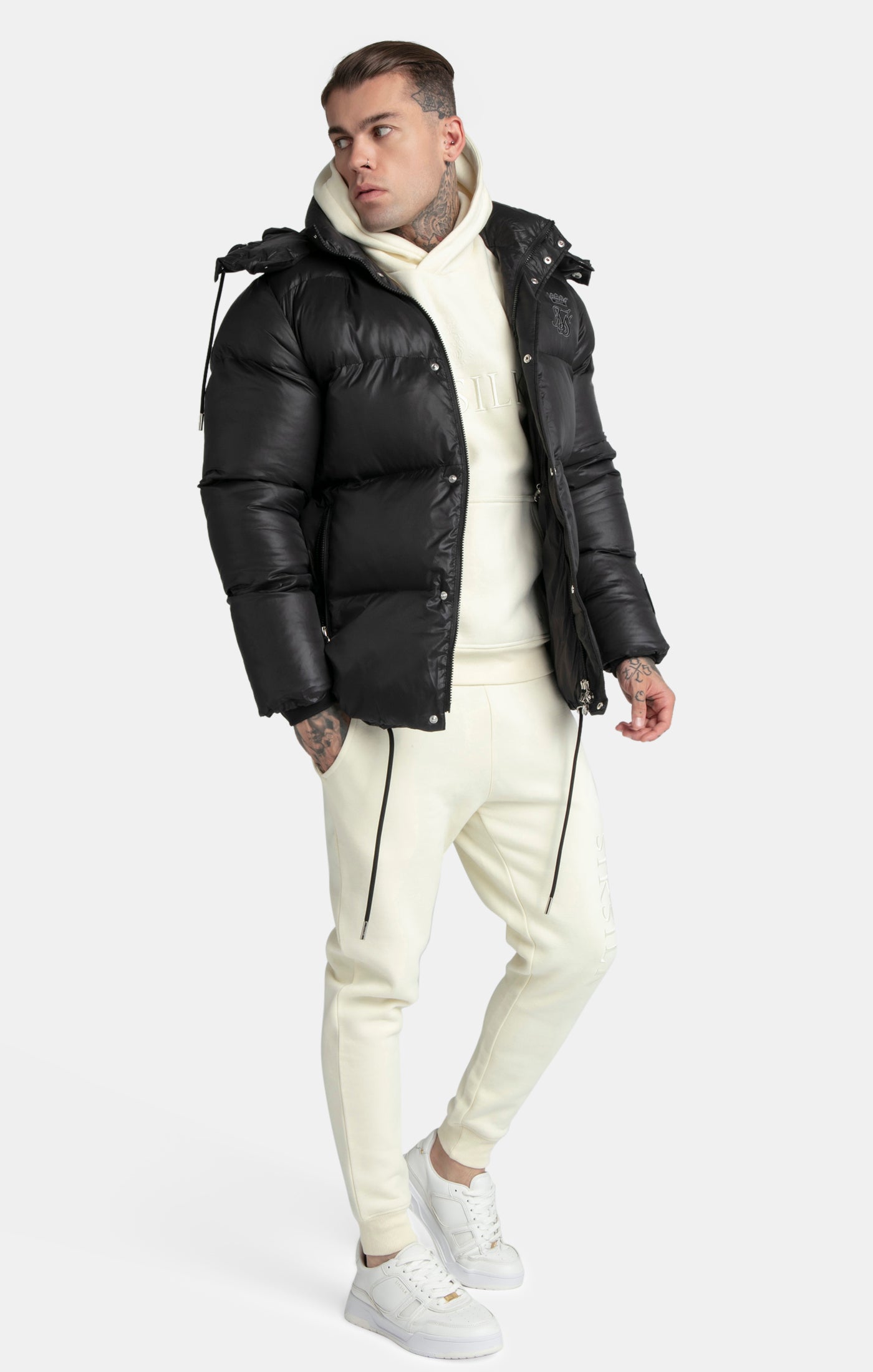 Load image into Gallery viewer, Messi x SikSilk Black Puffer Jacket (1)