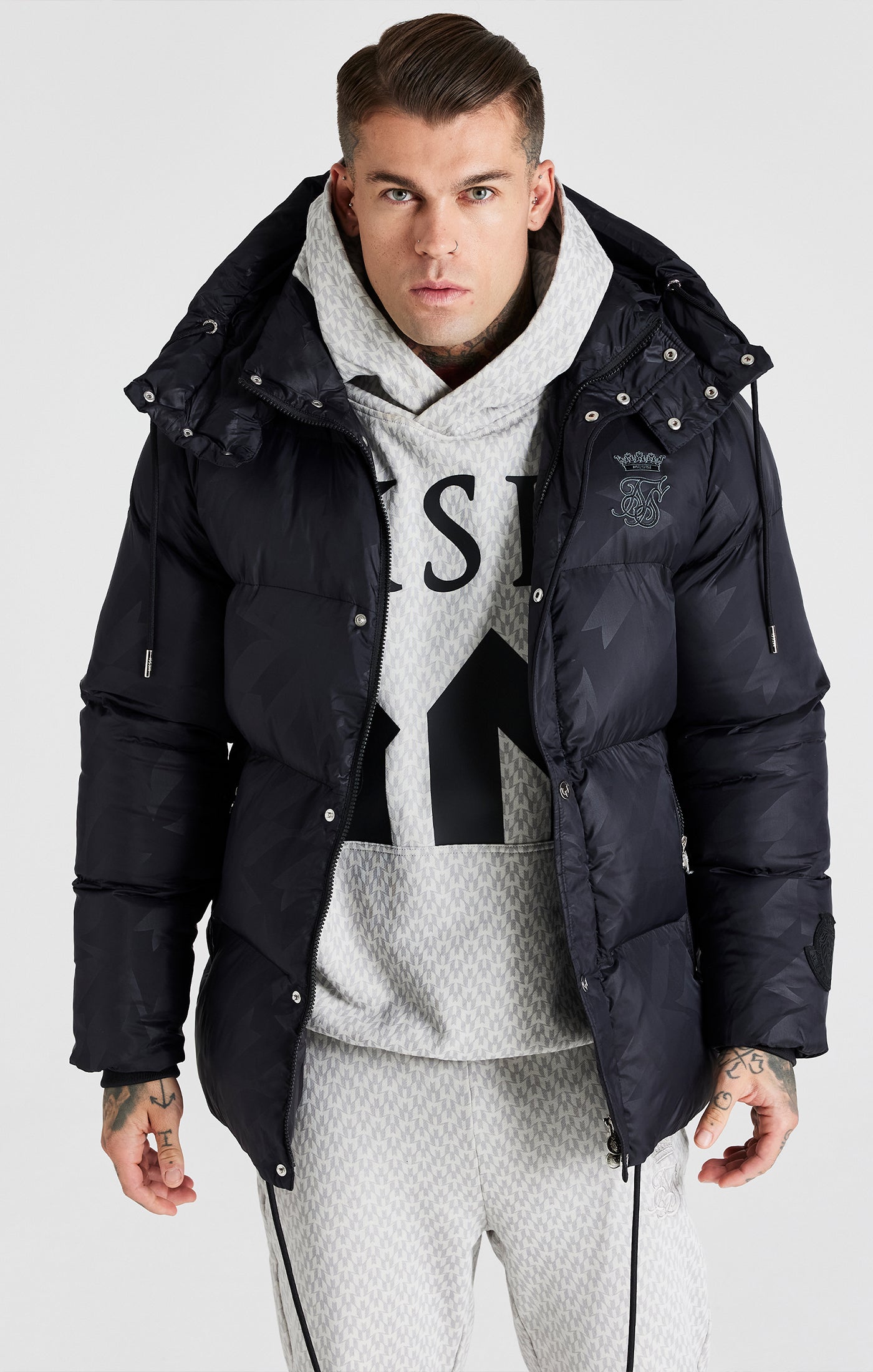 Load image into Gallery viewer, Messi x SikSilk Black Puffer Jacket