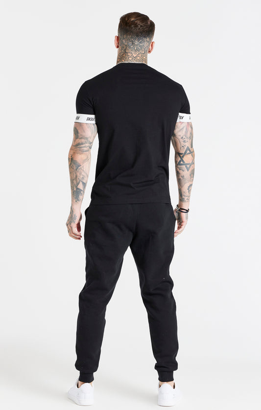 Black Elastic Cuff T-Shirt
