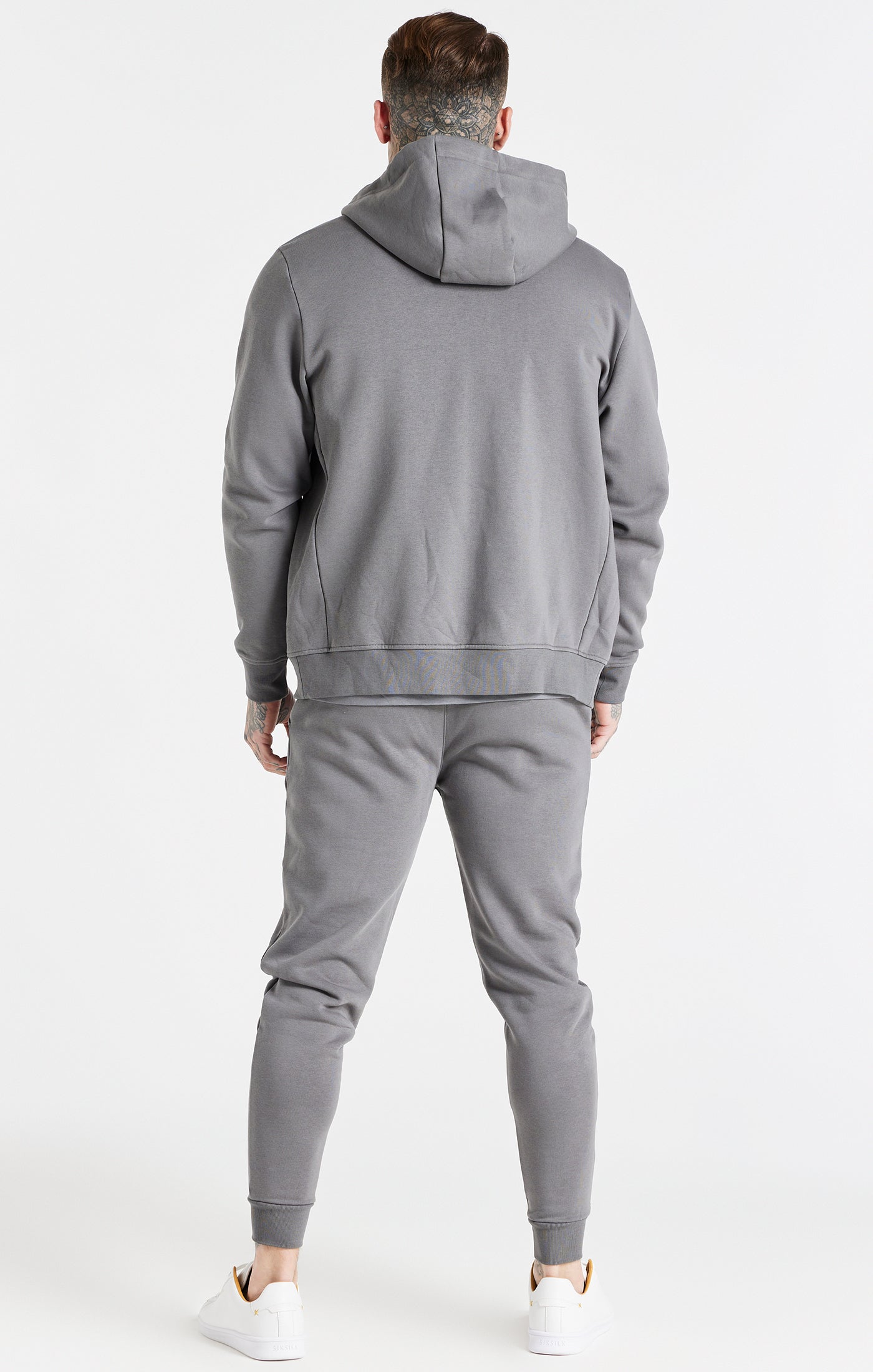 Load image into Gallery viewer, Grey Essential Zip Through Funnel Neck Hoodie (4)