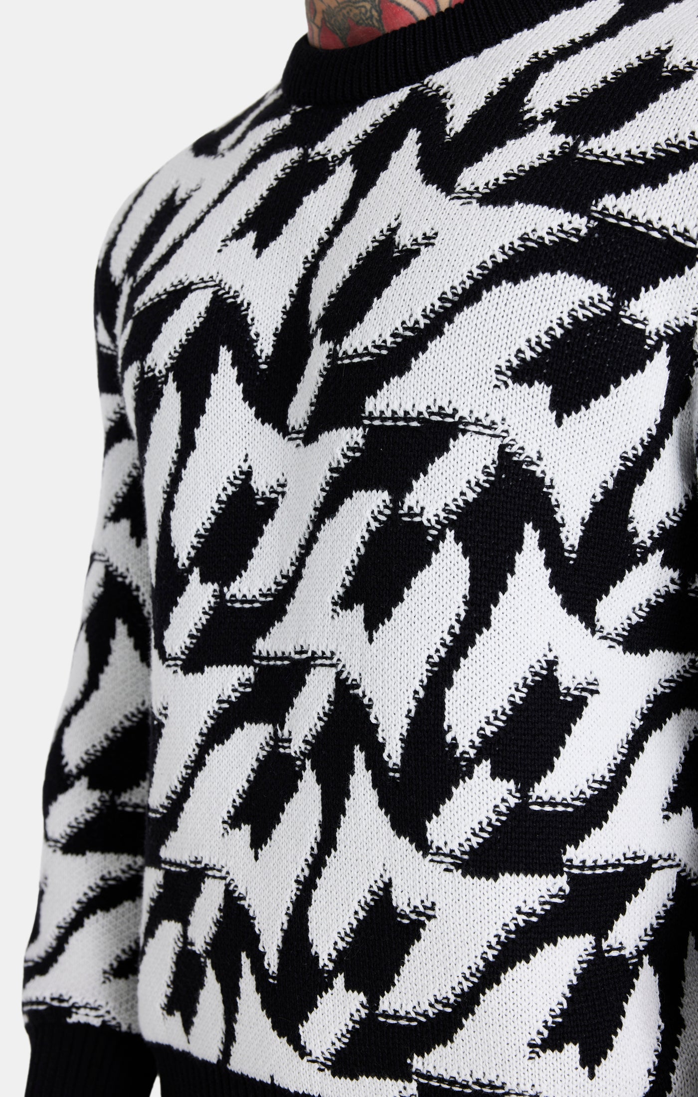 Load image into Gallery viewer, Messi x SikSilk Black Chunky Knit Monogram Jumper (3)