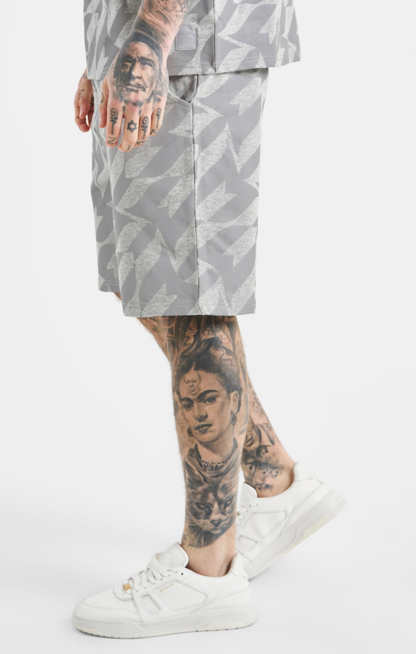 Load image into Gallery viewer, Messi x SikSilk Silver Print Shorts - Grey Marl (1)