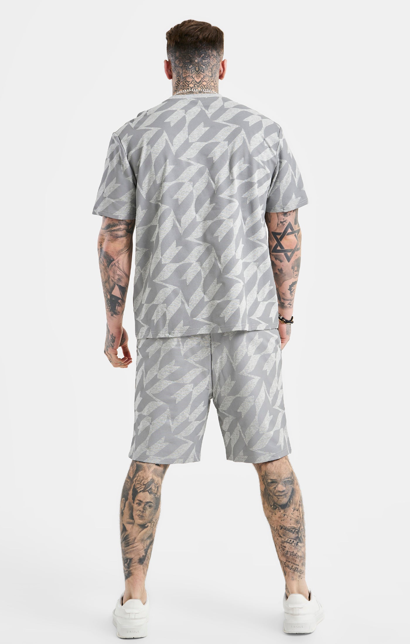 Load image into Gallery viewer, Messi x SikSilk Silver Print Shorts - Grey Marl (4)