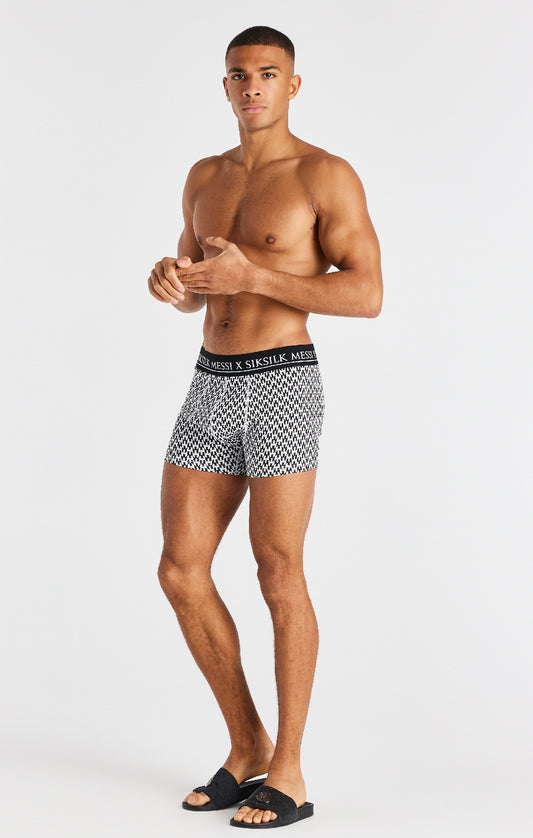 Black, White And Grey Marl Aop 3 Pack Boxers
