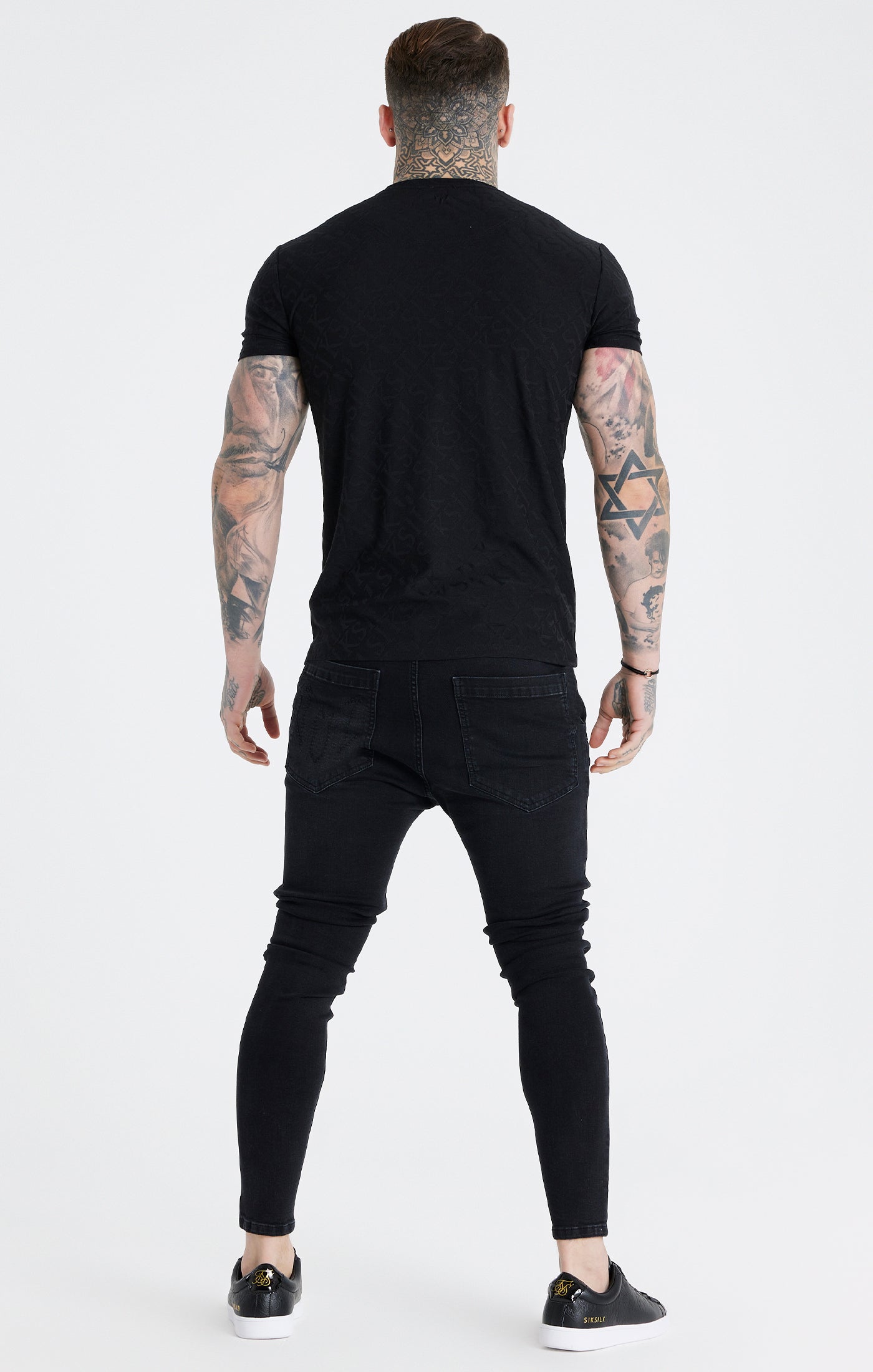 Load image into Gallery viewer, Messi X SikSilk Messi Distressed Skinny Jeans - Washed Black (4)