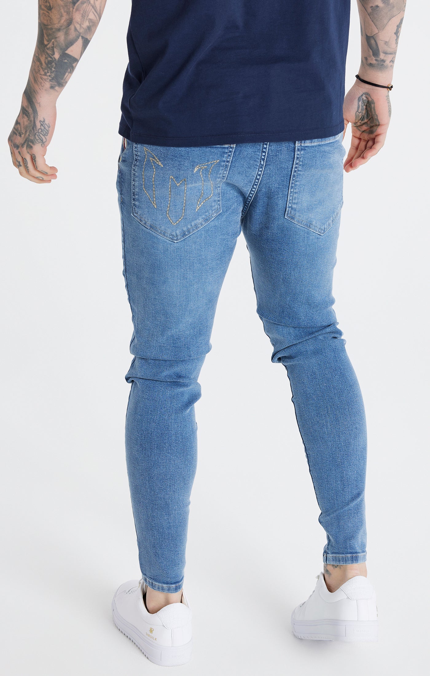 Load image into Gallery viewer, Messi X SikSilk Messi Distressed Skinny Jeans - Midstone (2)