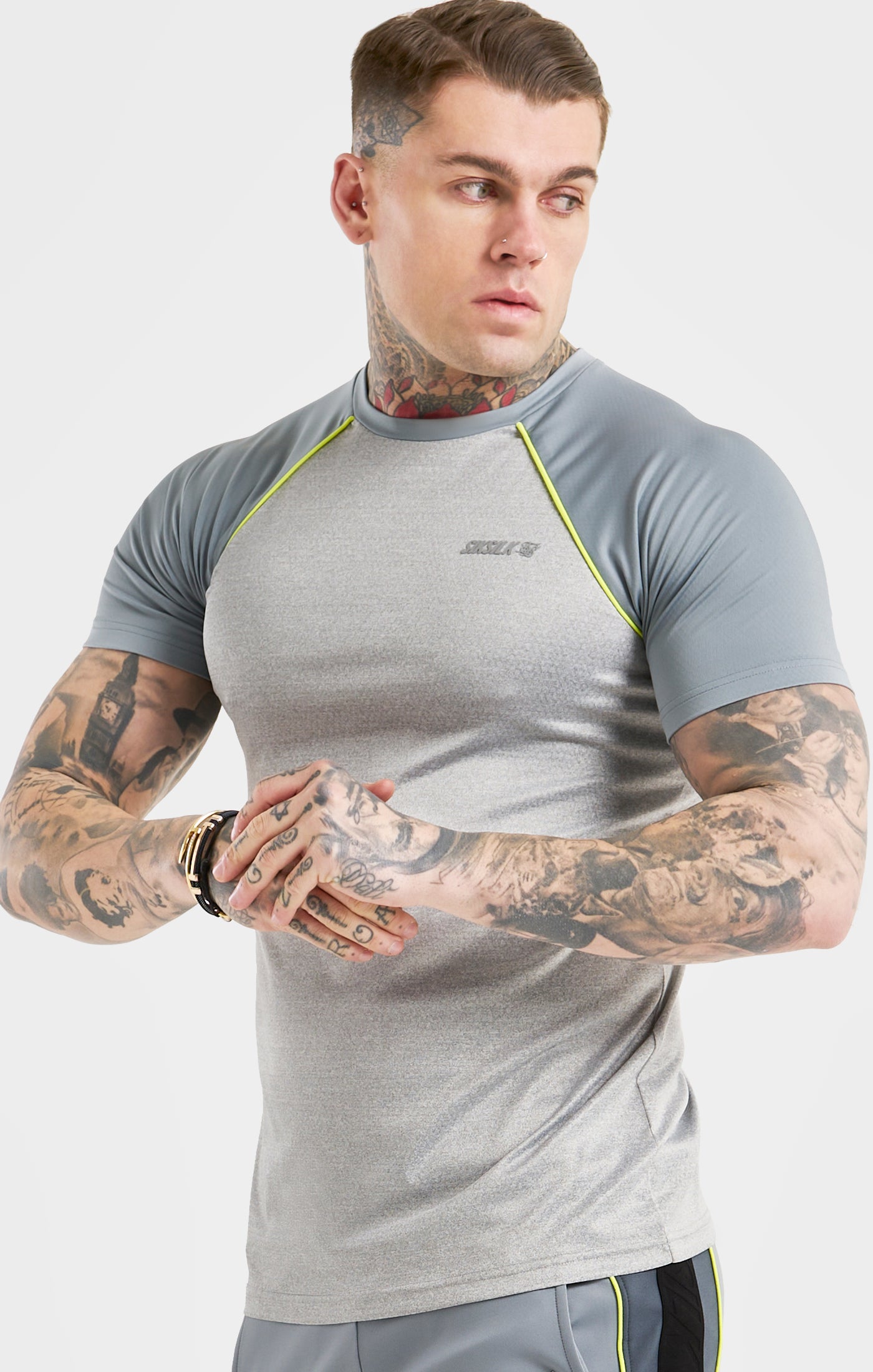 Load image into Gallery viewer, Grey Sports Poly Raglan T-Shirt