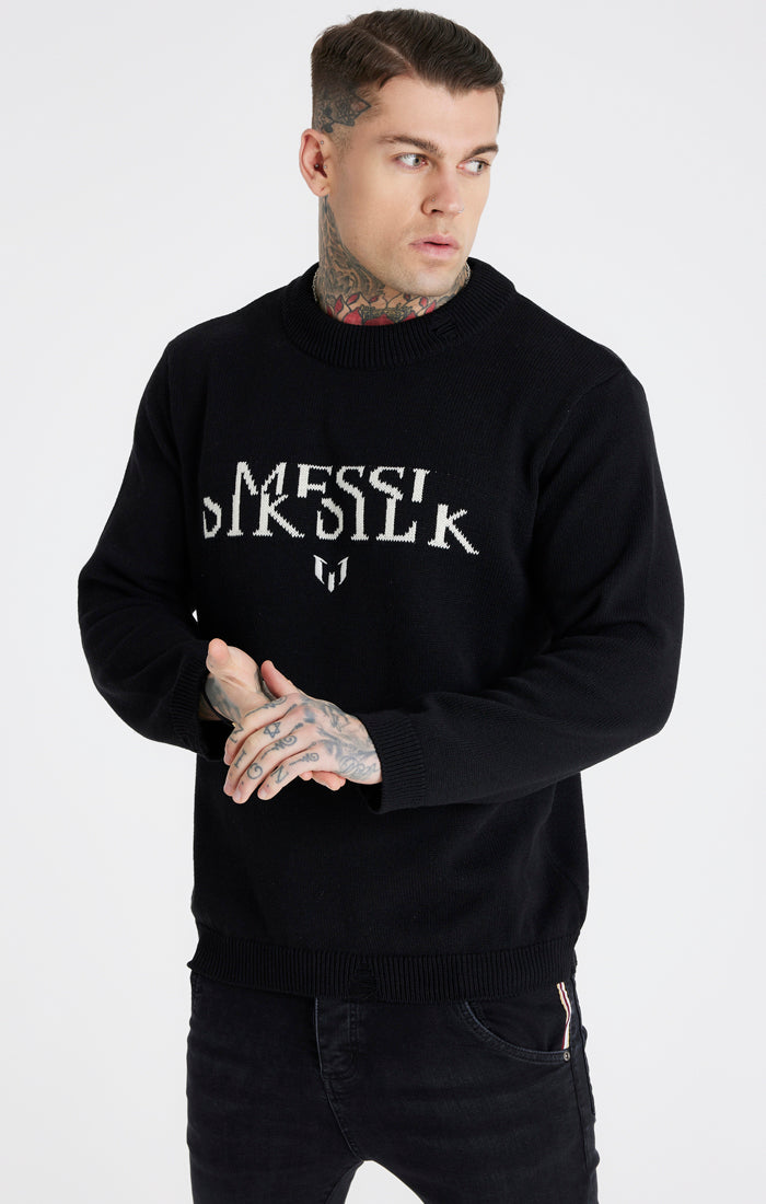 Load image into Gallery viewer, Messi x SikSilk Black Knit Sweatshirt (2)
