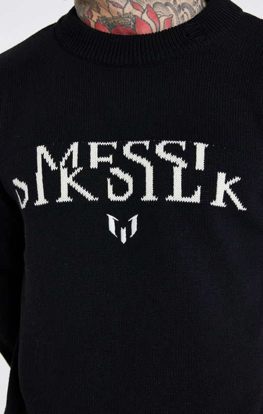Messi x SikSilk Black Knit Sweatshirt