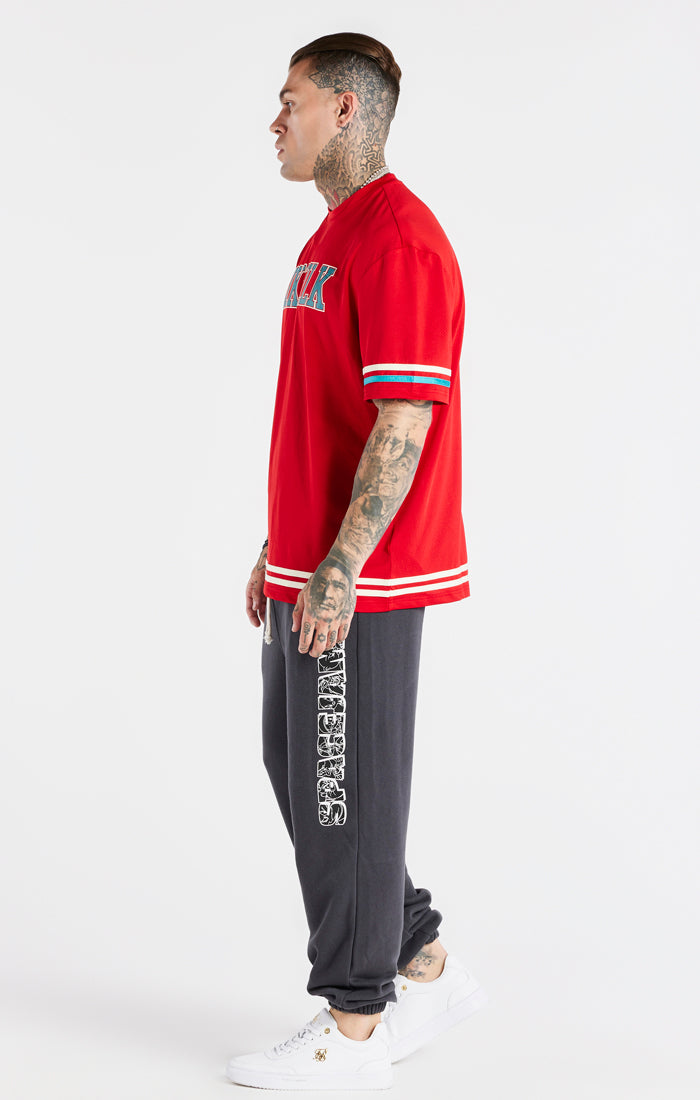 Load image into Gallery viewer, Red Green Space Jam x SikSilk Baseball T-Shirt (5)