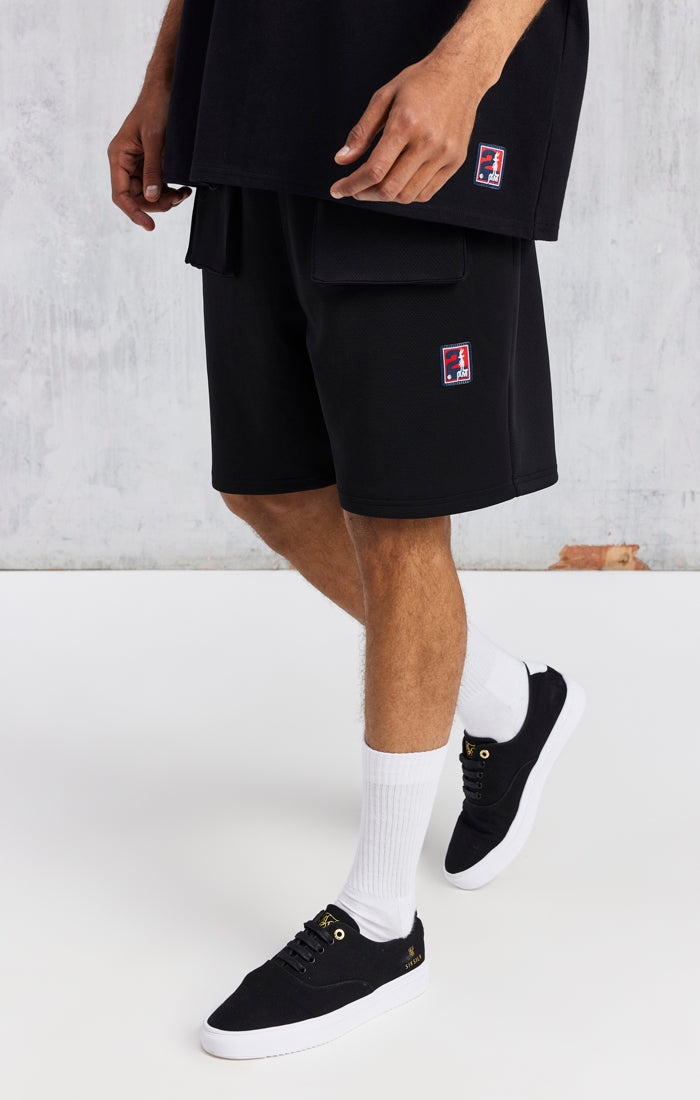 Load image into Gallery viewer, Space Jam X SikSilk Elasticated Utility Cargo Shorts - Black (5)