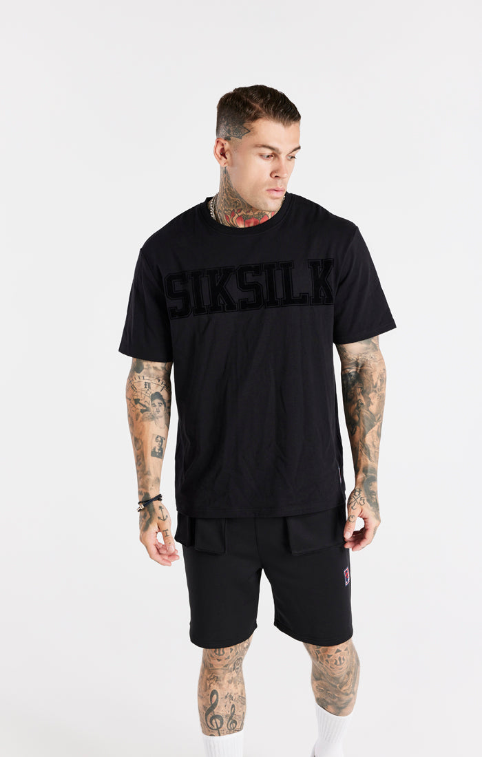 Load image into Gallery viewer, Black Space Jam x SikSilk Flock T-Shirt