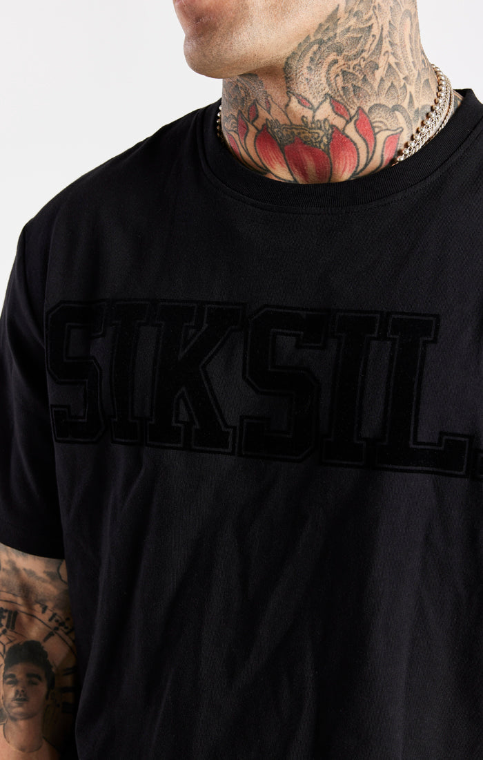 Load image into Gallery viewer, Black Space Jam x SikSilk Flock T-Shirt (1)