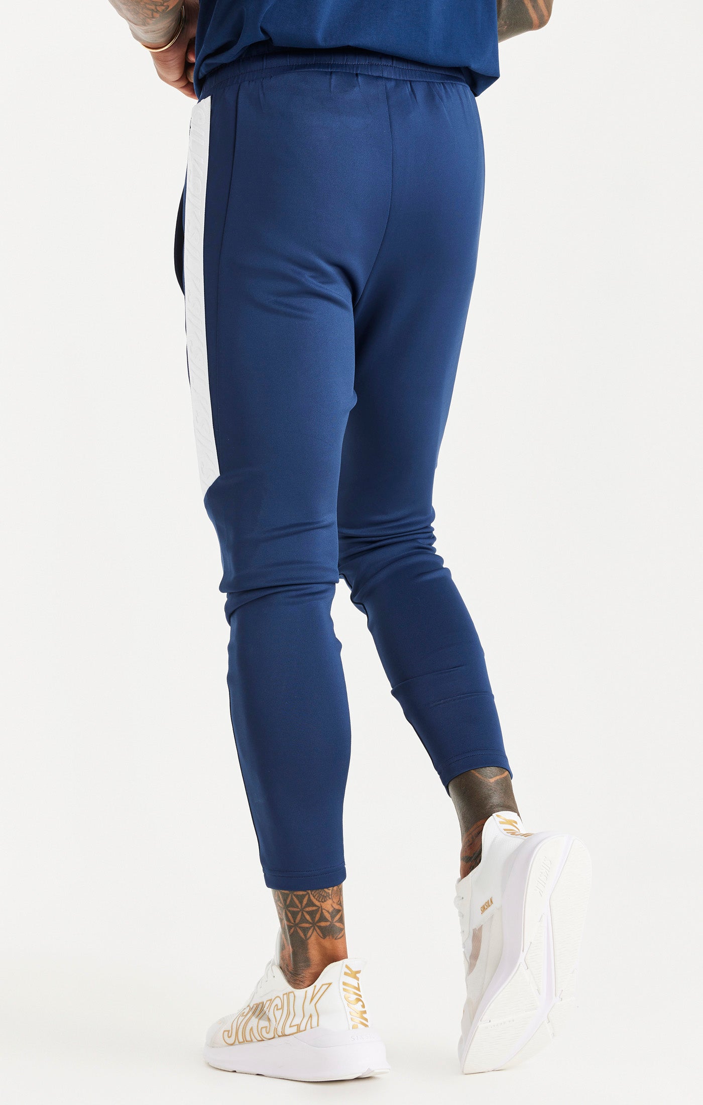 Load image into Gallery viewer, Navy Sports Tape Trackpant (2)