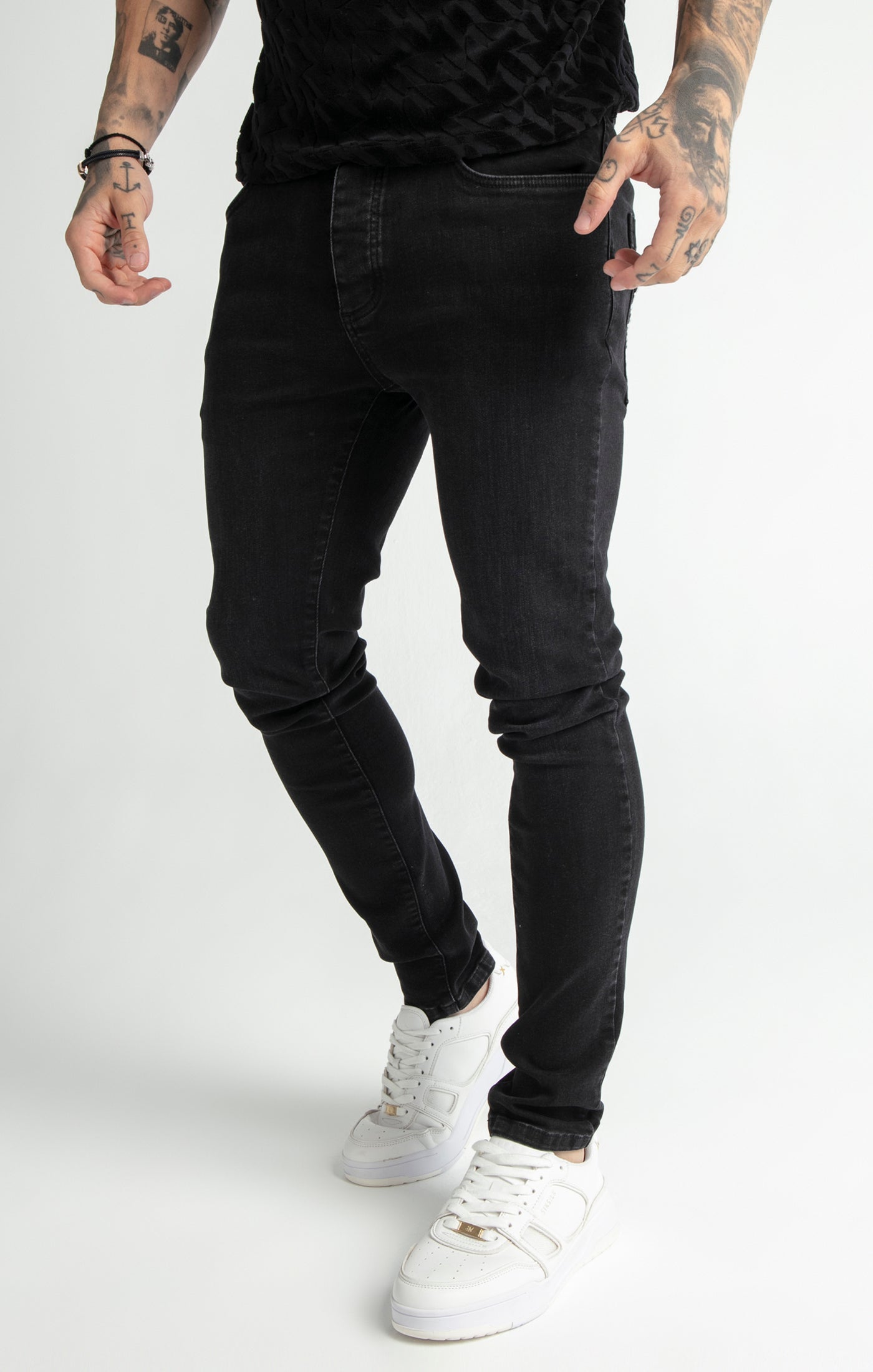 Load image into Gallery viewer, Messi x SikSilk Black Slim Fit Jean