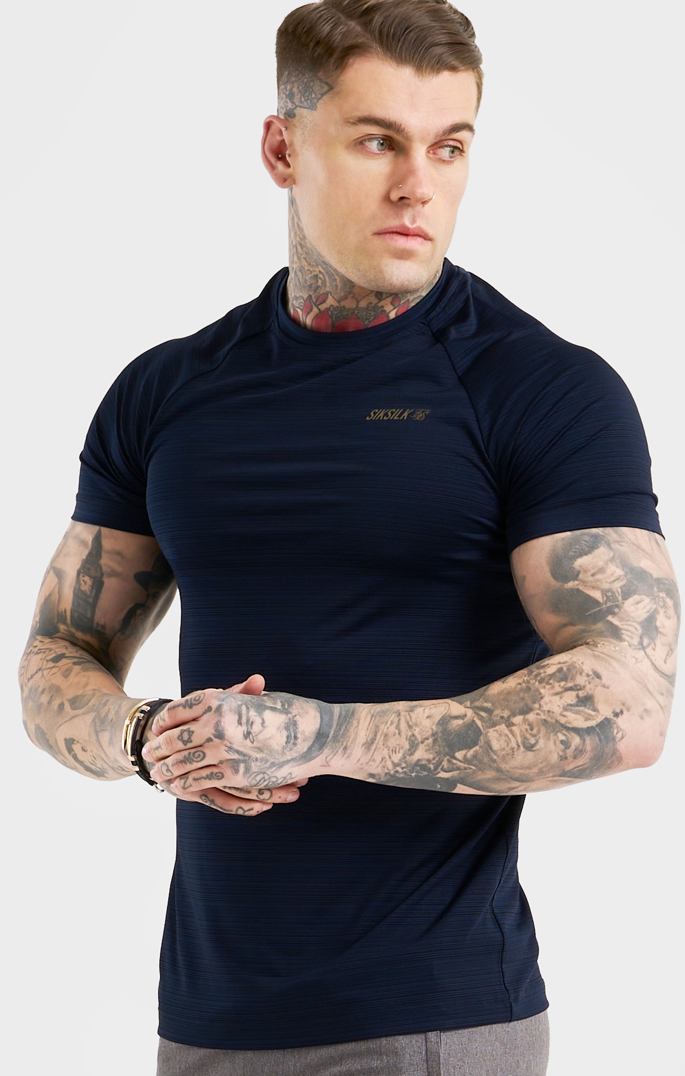 Load image into Gallery viewer, Navy Sports Poly T-Shirt