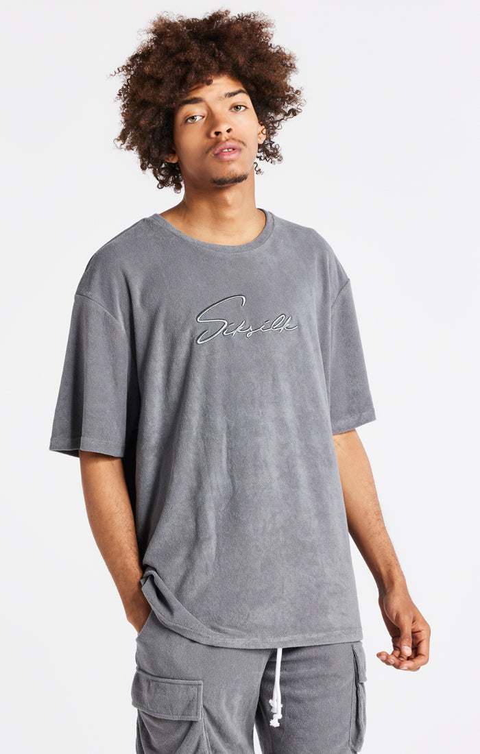 Load image into Gallery viewer, Grey Towelling Oversized T-Shirt