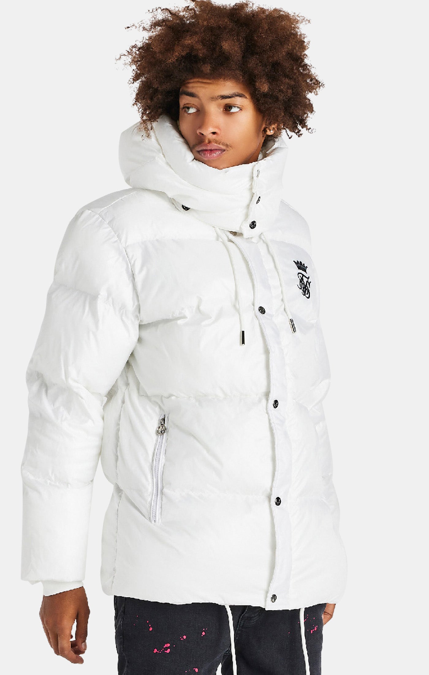 Load image into Gallery viewer, Messi x SikSilk White Puffer Jacket