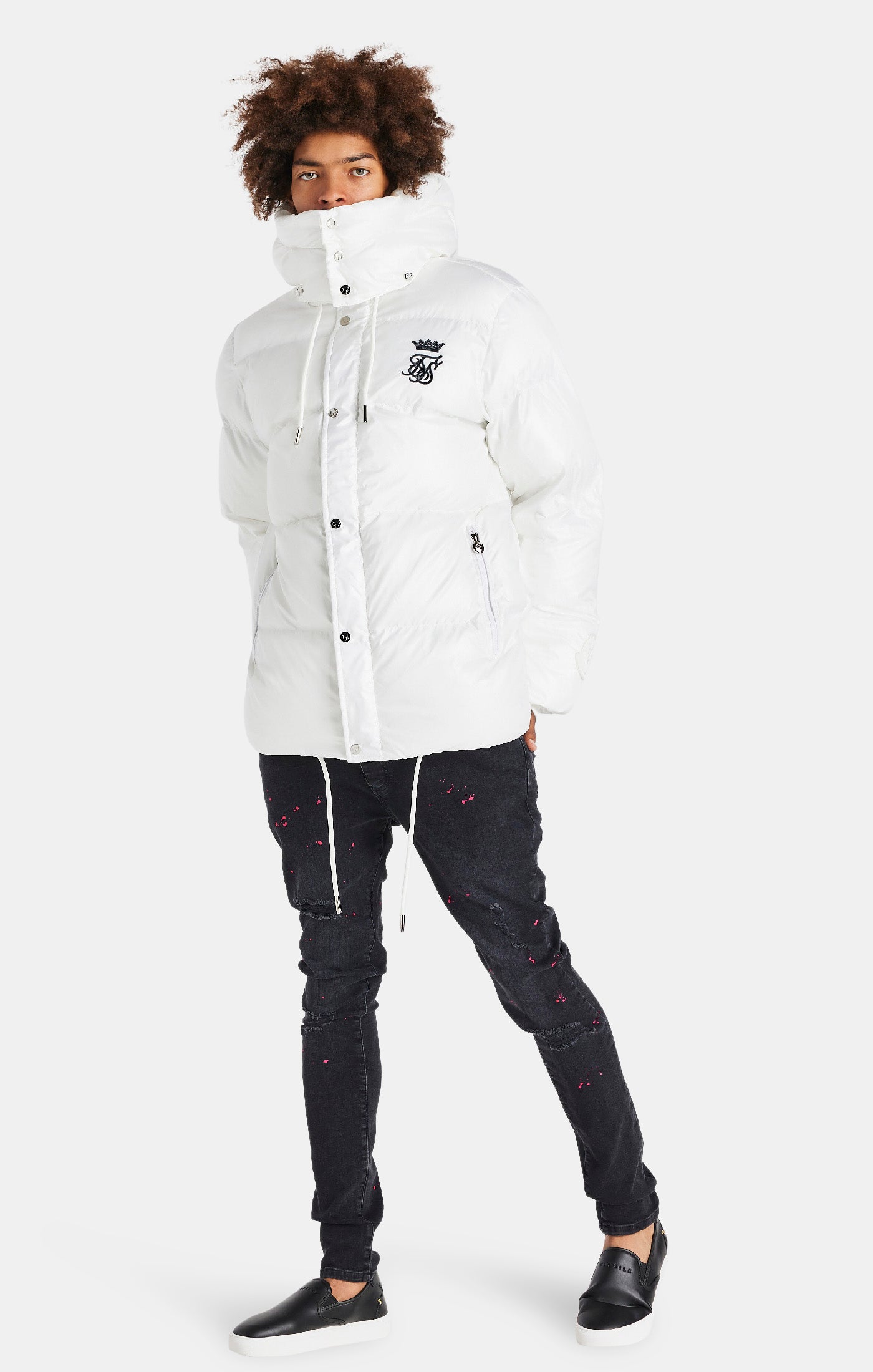 Load image into Gallery viewer, Messi x SikSilk White Puffer Jacket (1)