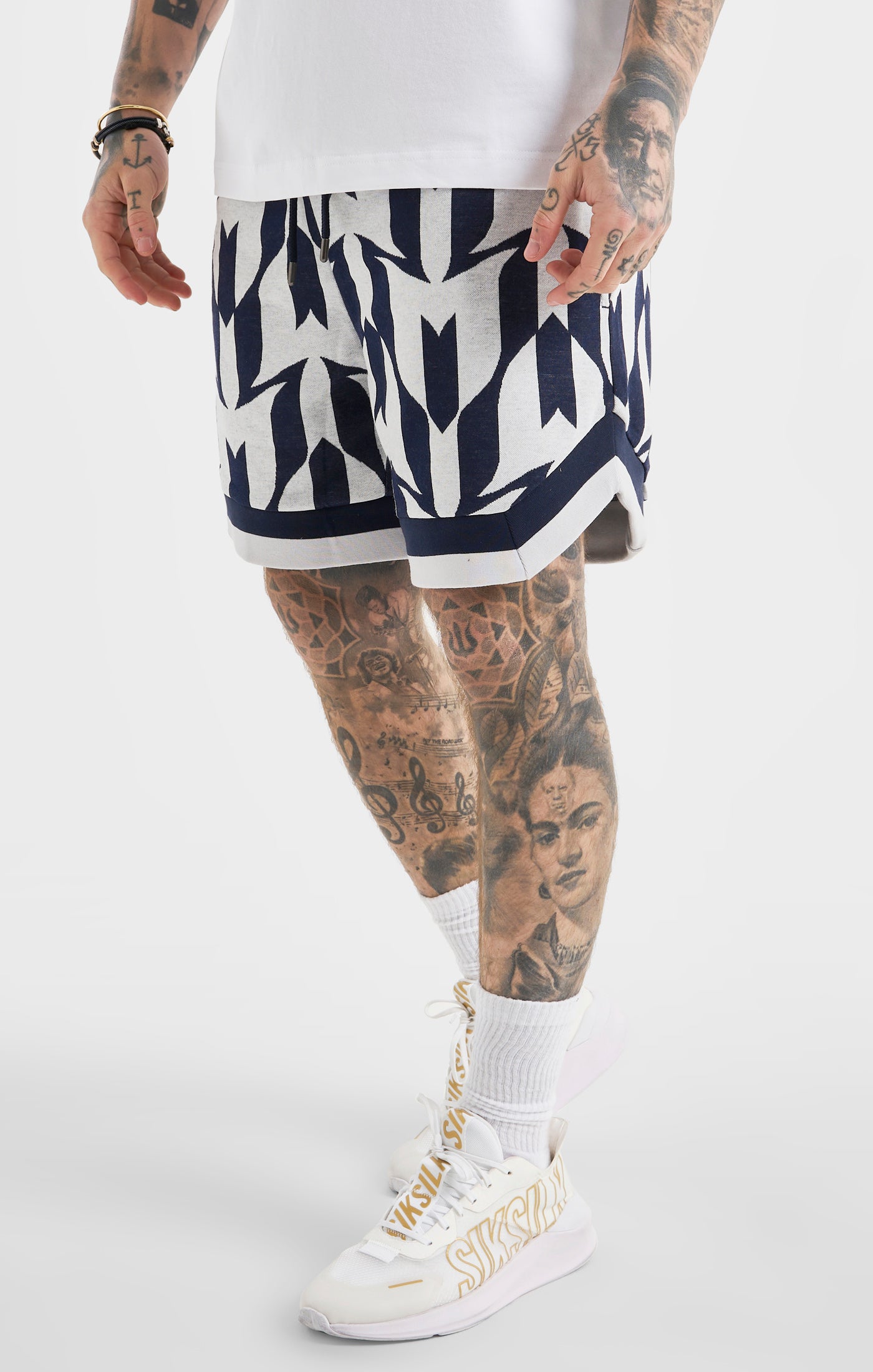 Load image into Gallery viewer, Messi x SikSilk Navy Monogram Basketball Short