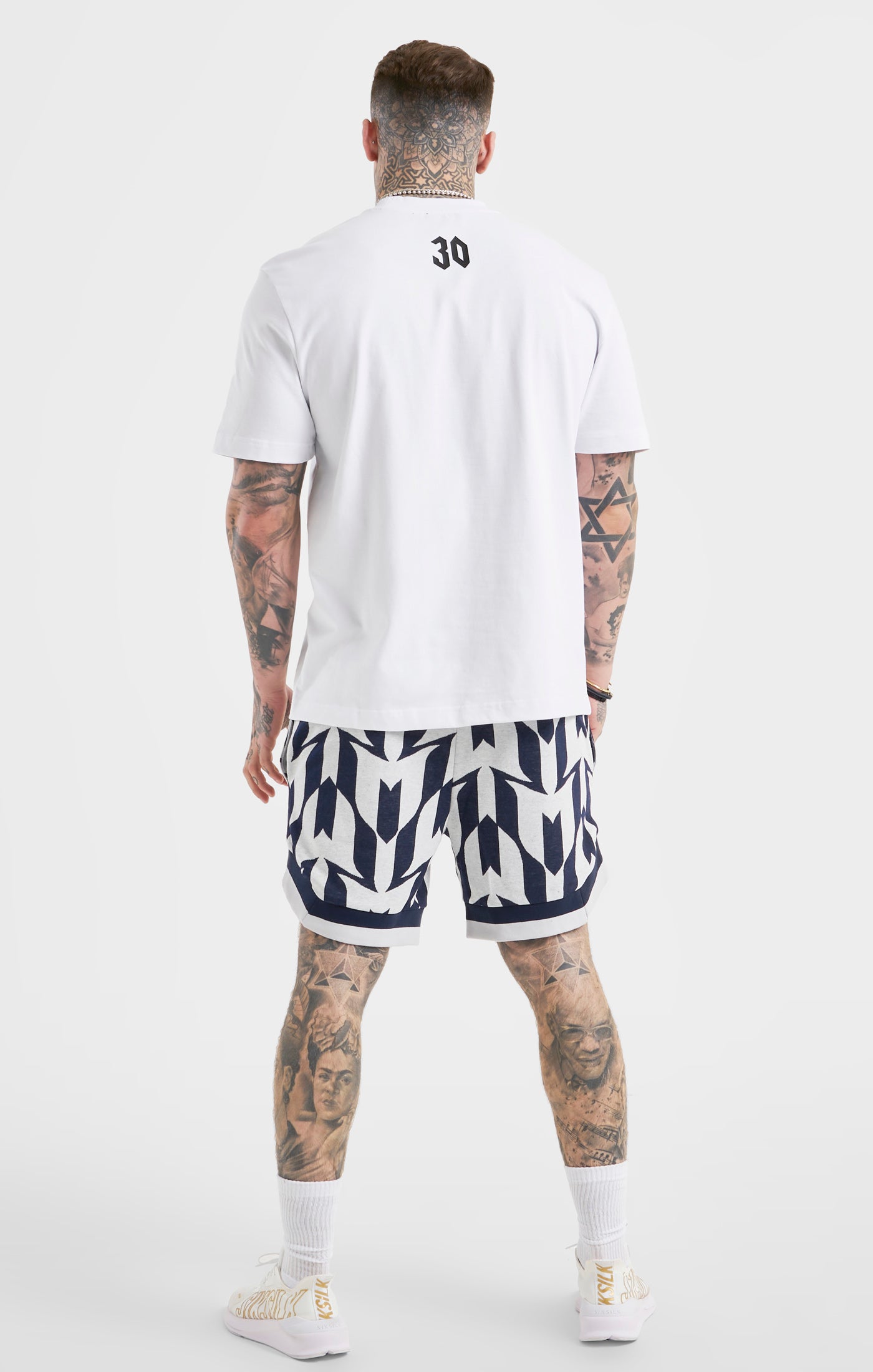 Load image into Gallery viewer, Messi x SikSilk Navy Monogram Basketball Short (3)