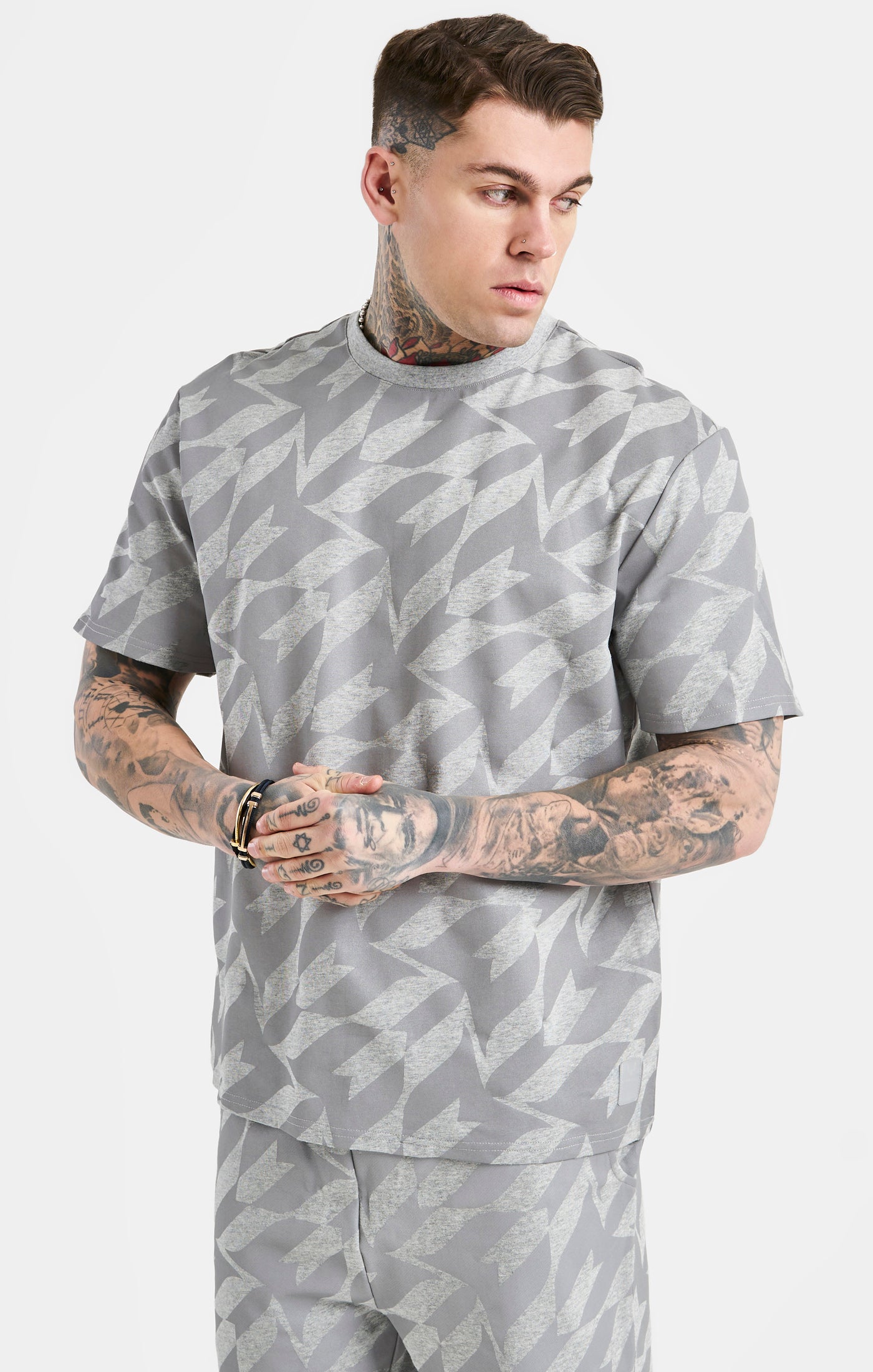 Load image into Gallery viewer, Messi x SikSilk Silver Print Tee - Grey Marl