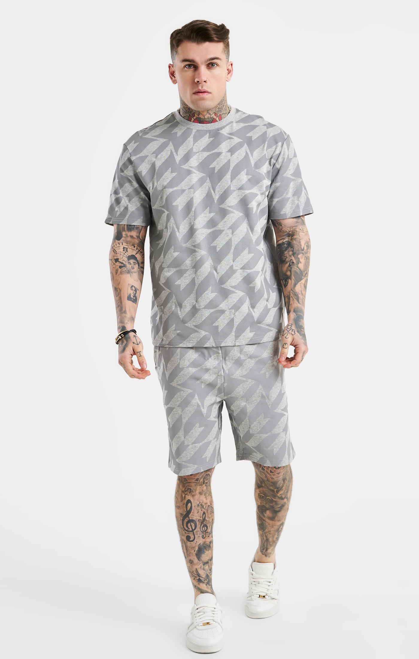 Load image into Gallery viewer, Messi x SikSilk Silver Print Tee - Grey Marl (2)