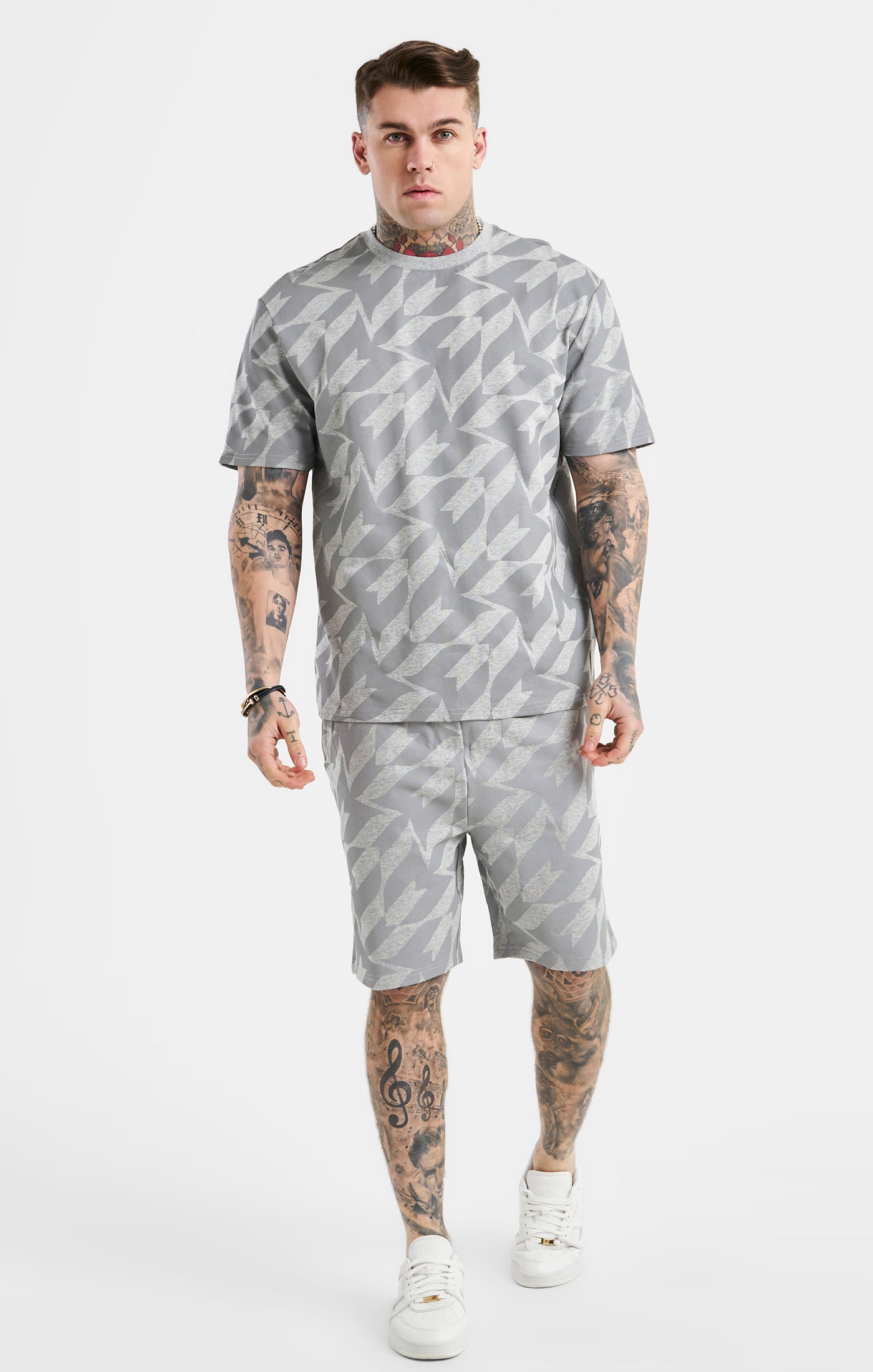 Load image into Gallery viewer, Messi x SikSilk Silver Print Tee - Grey Marl (3)