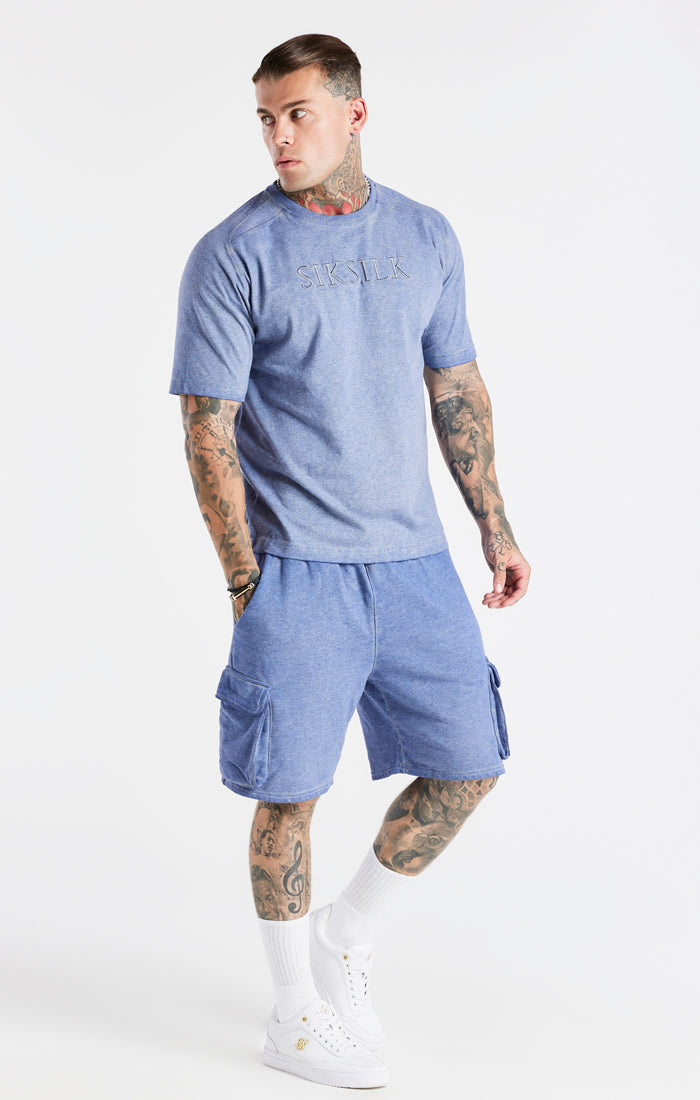 Load image into Gallery viewer, Blue Washed Cargo Short (4)