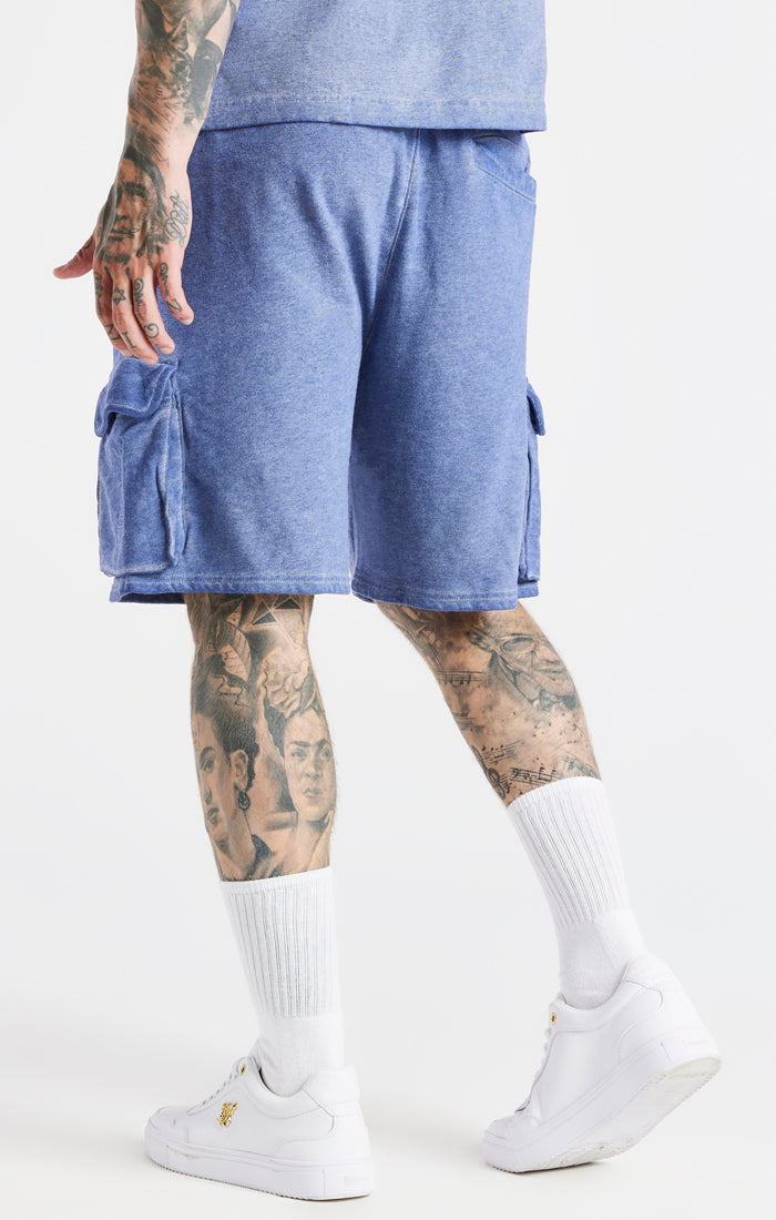 Load image into Gallery viewer, Blue Washed Cargo Short (2)